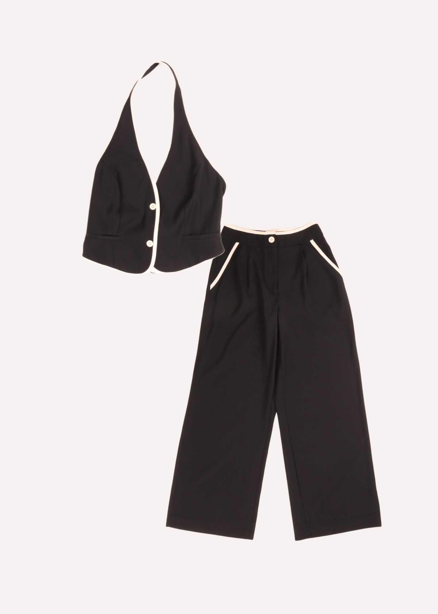 EP LUXURY SET DE CHALECO HALTER Y PANTALON HIGH WAISTED