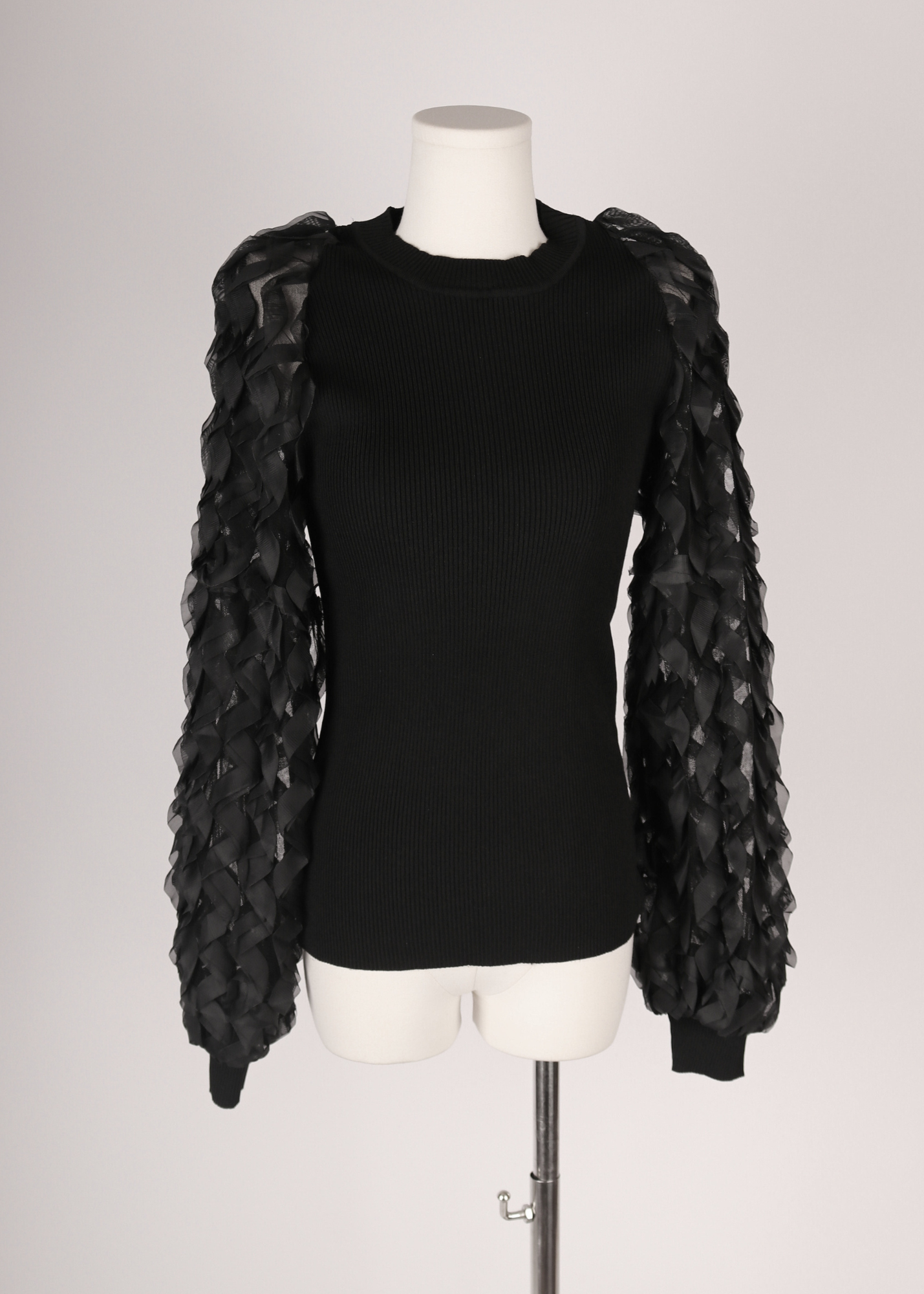 BLUSA MANGA MALLA CON VOLANTES N