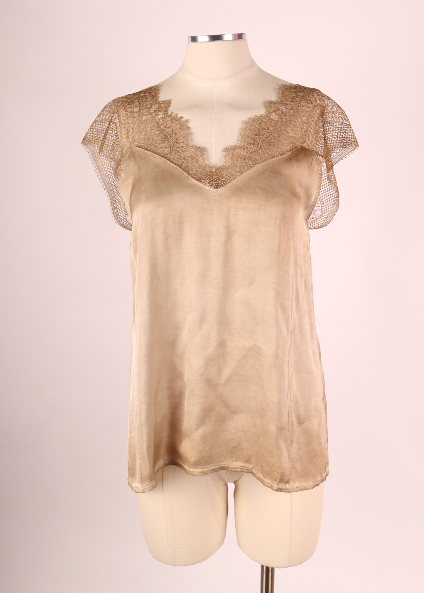 EP LUXURY BLUSA SATIN ENCAJE ORO