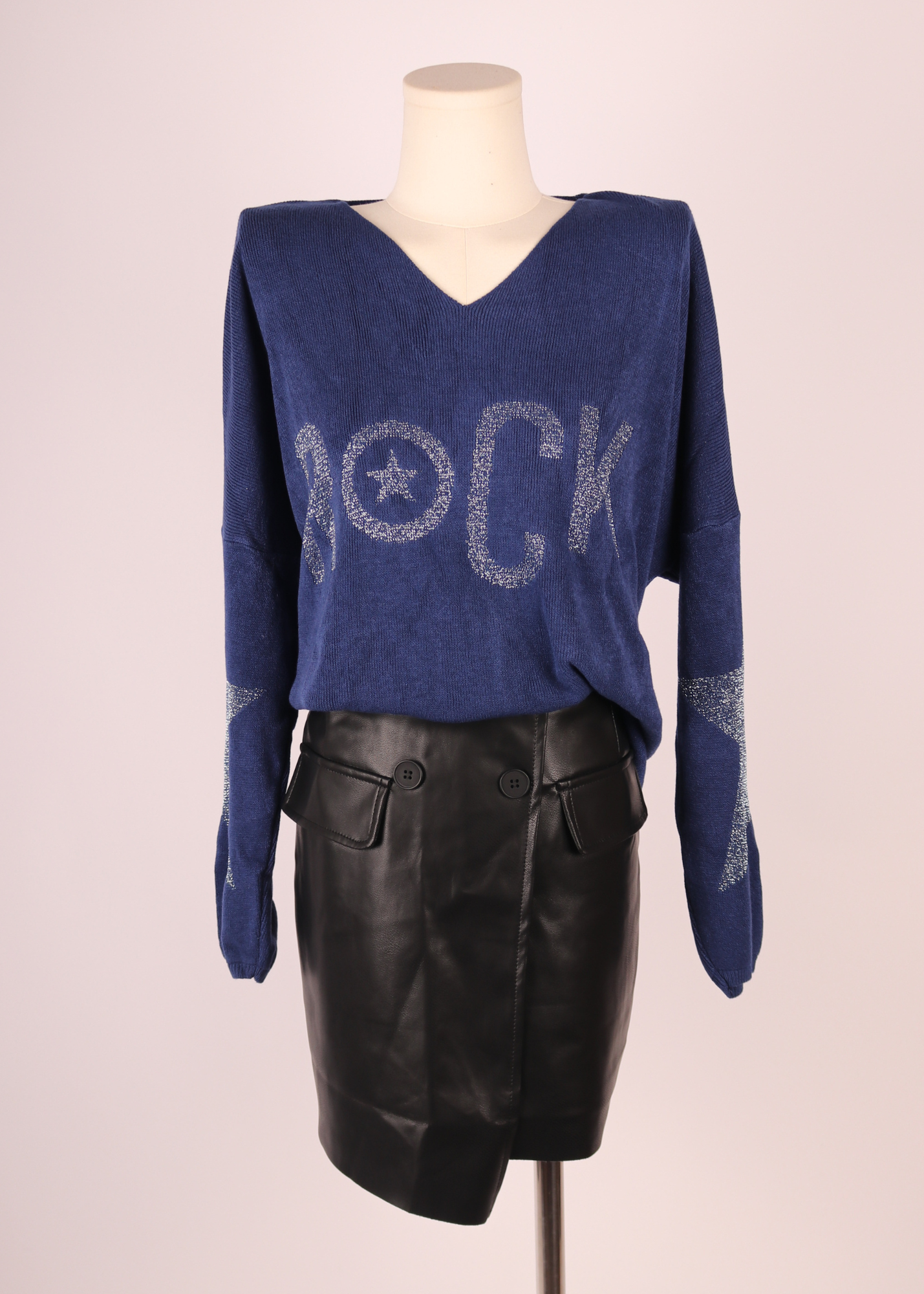SWEATER ROCK START AZUL