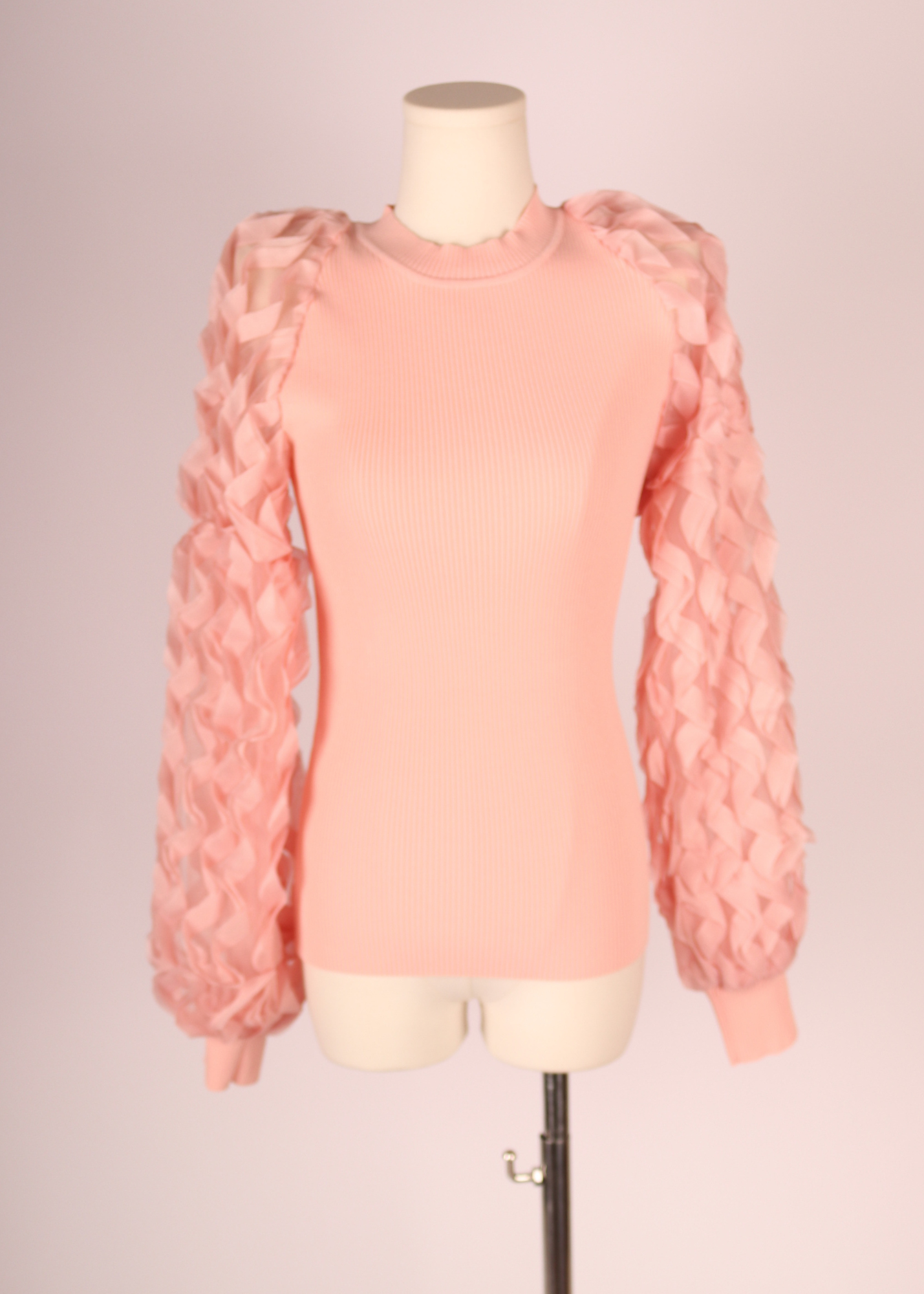 BLUSA MANGA MALLA CON VOLANTES C