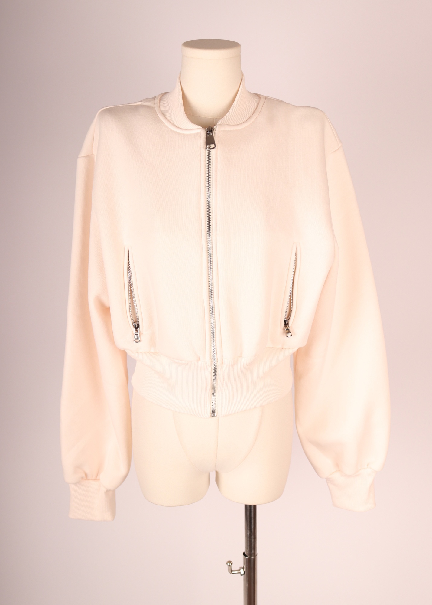 EP LUXURY BOMBER CROP IVORY