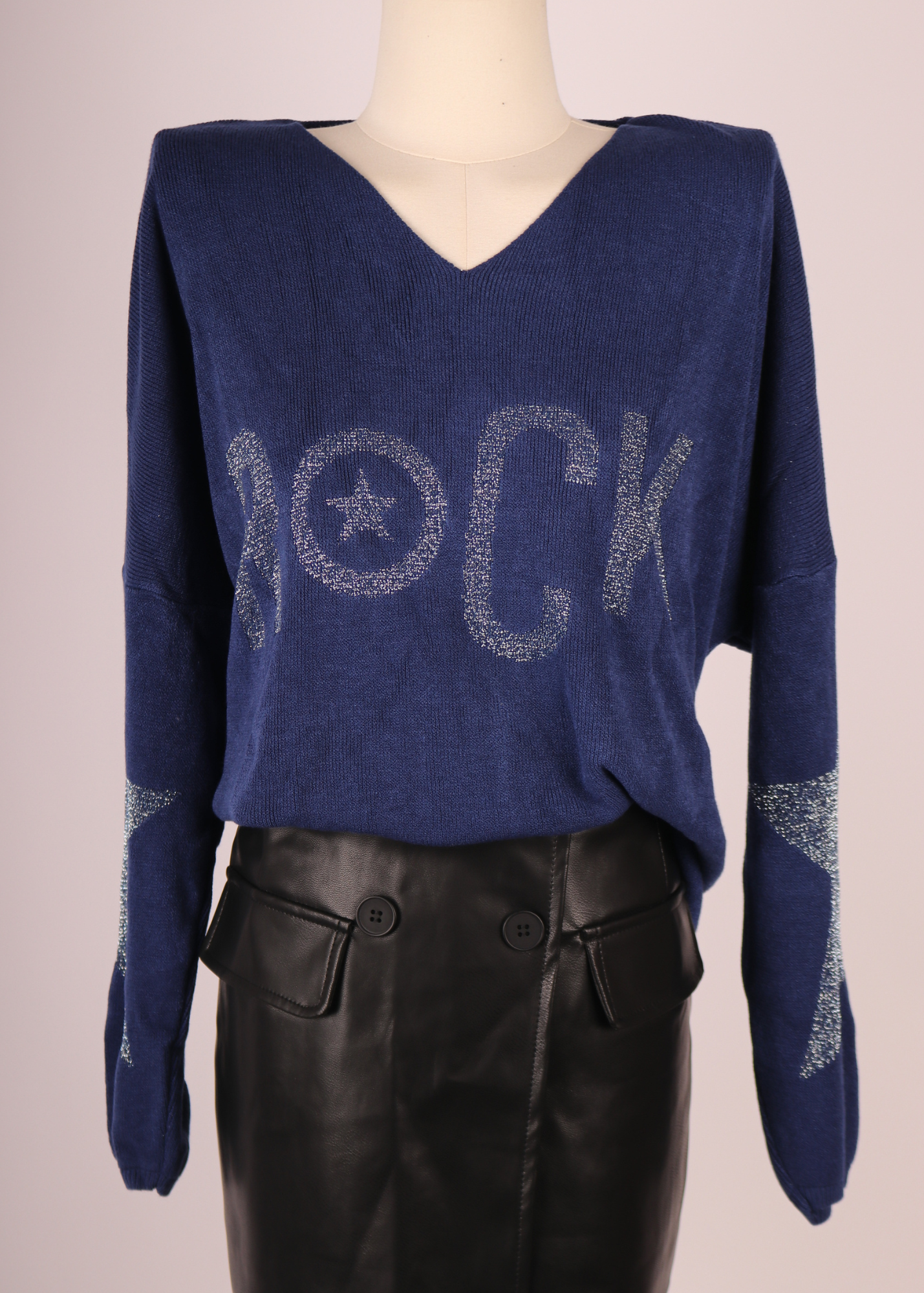 SWEATER ROCK START AZUL