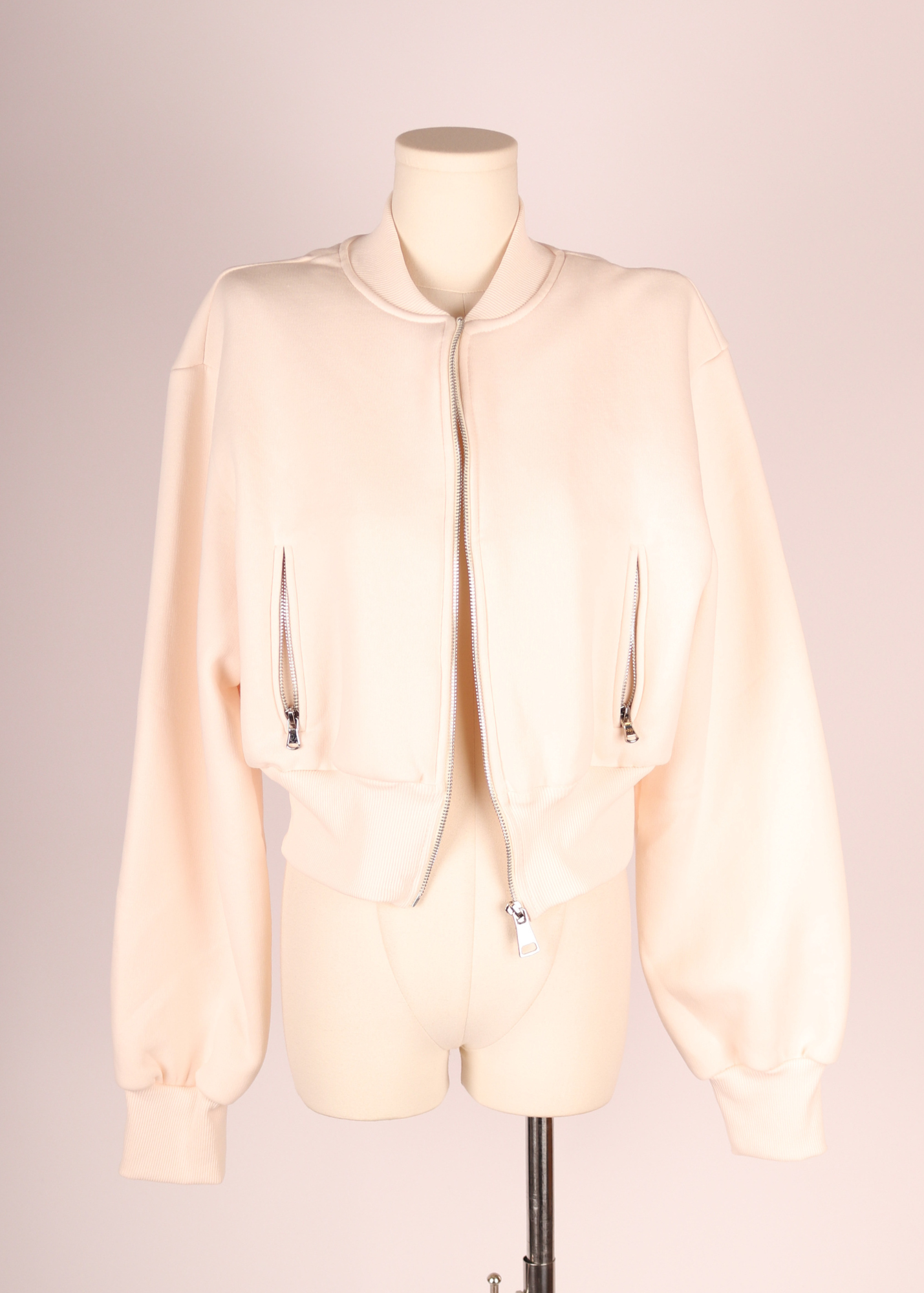 EP LUXURY BOMBER CROP IVORY