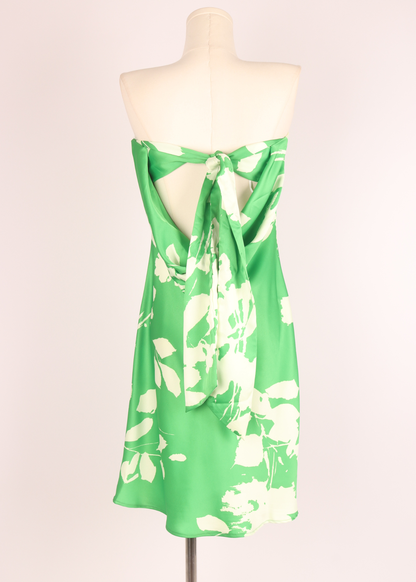 MINIVESTIDO STRAPLESS ESTAMPADO VERDE