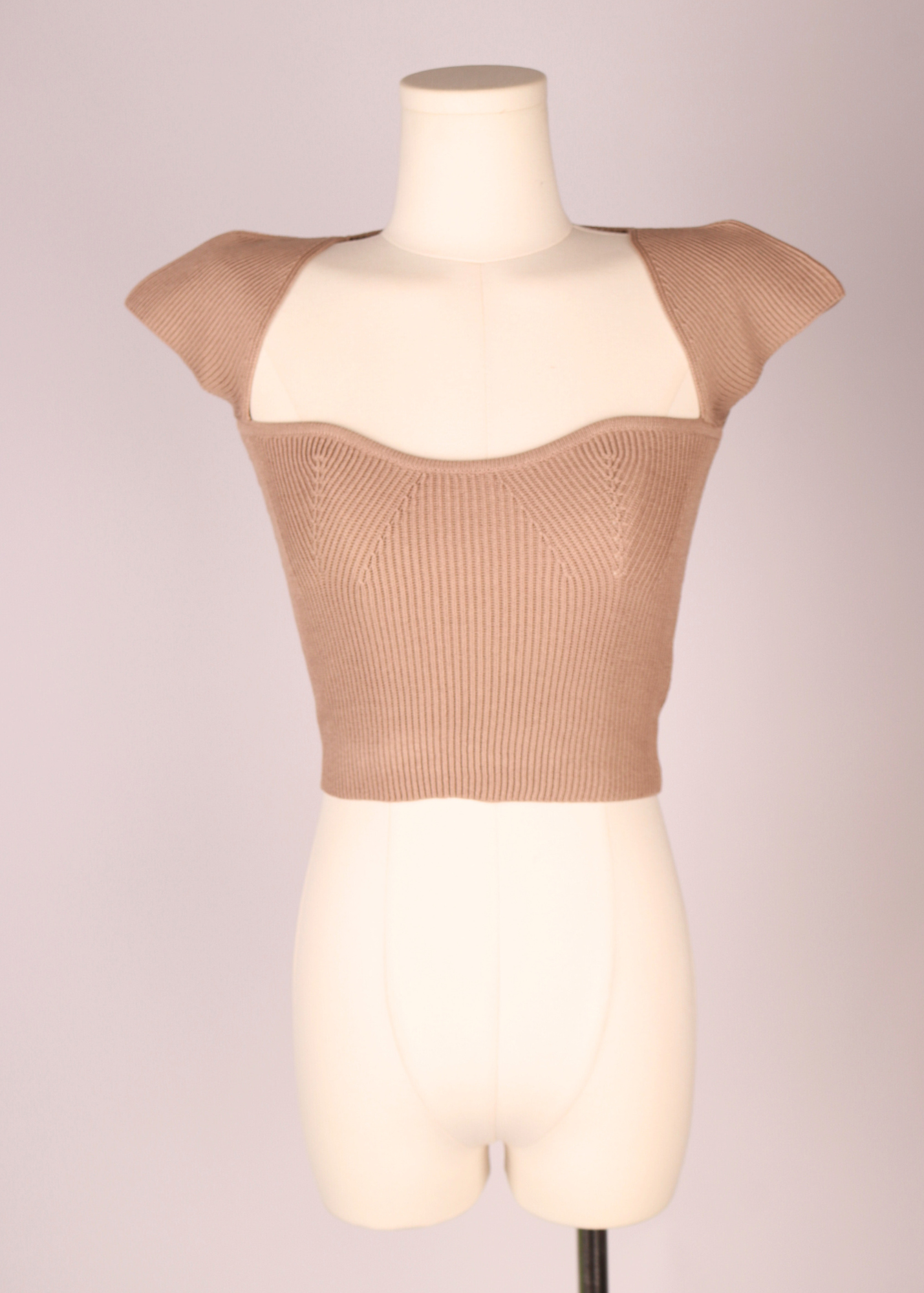 TOP PUNTO ACANALADO KHAKI