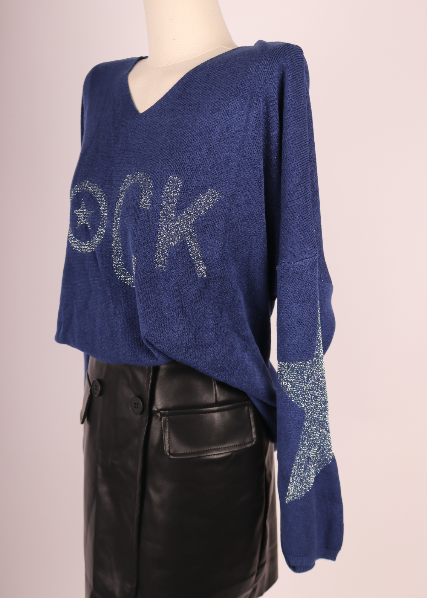 SWEATER ROCK START AZUL