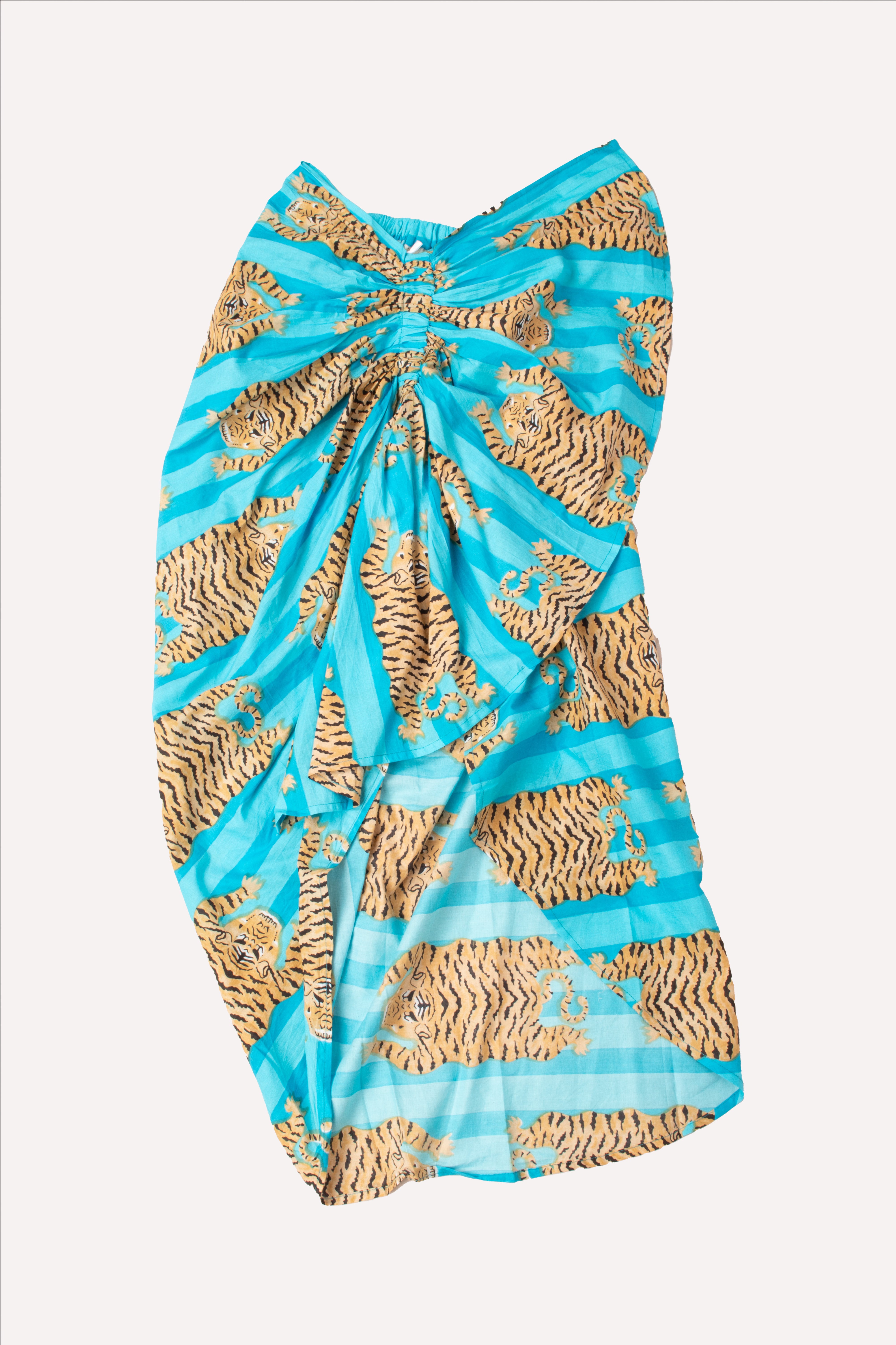 GUADALUPE LUCIANA PAREO CYAN SKIRT