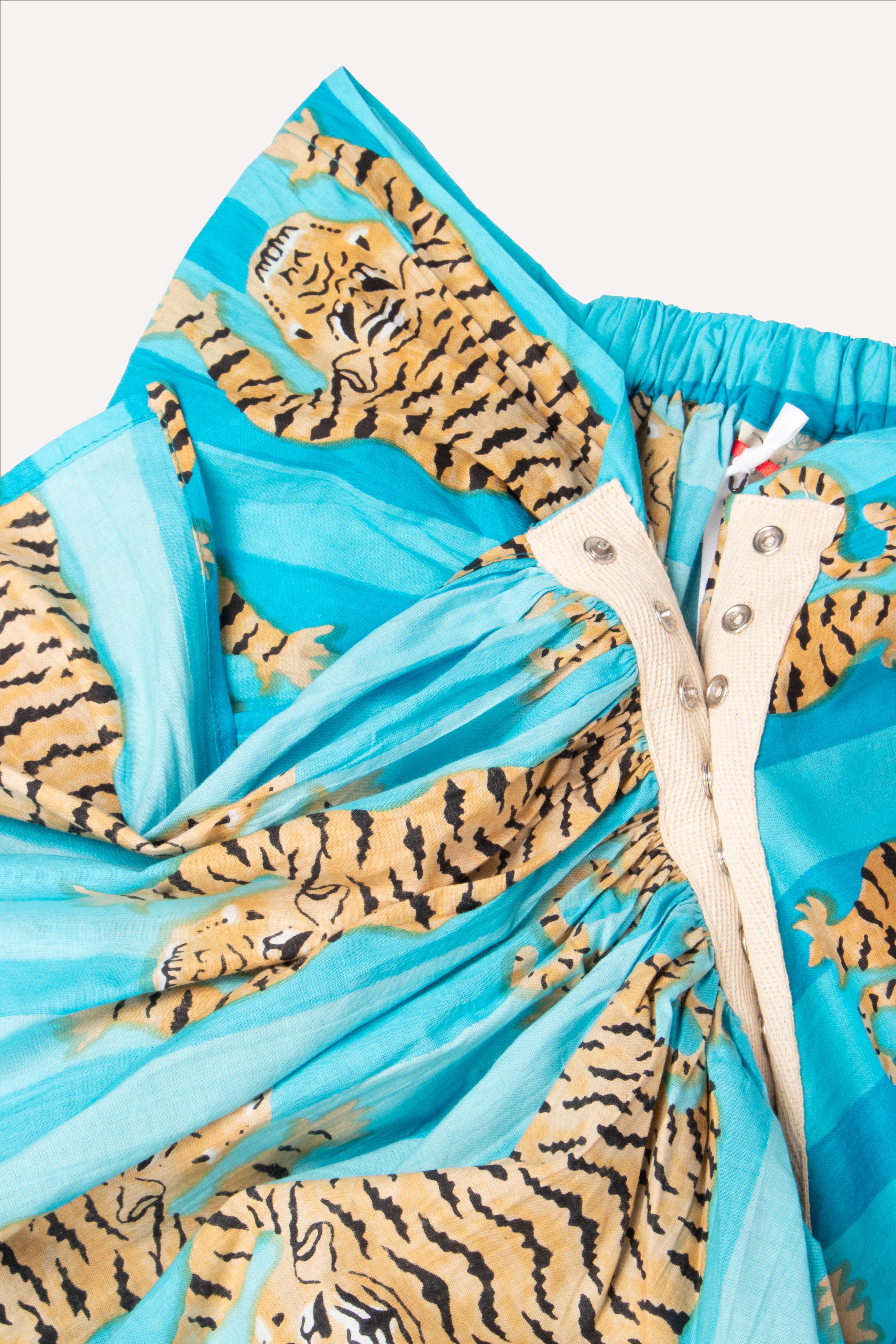 GUADALUPE LUCIANA PAREO CYAN SKIRT