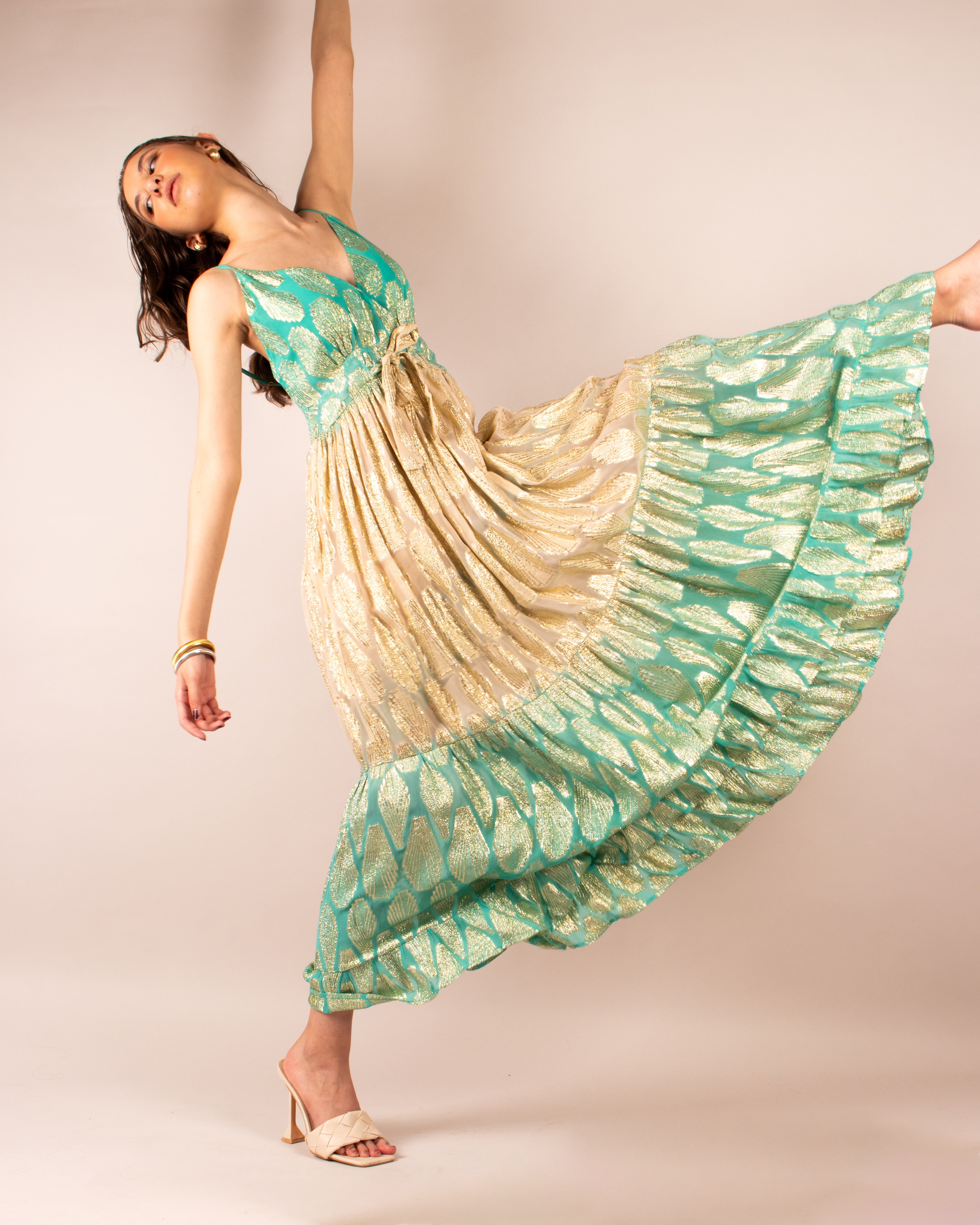 EP LUXURY PARIS MAXI VESTIDO ALI VERDE AQUA