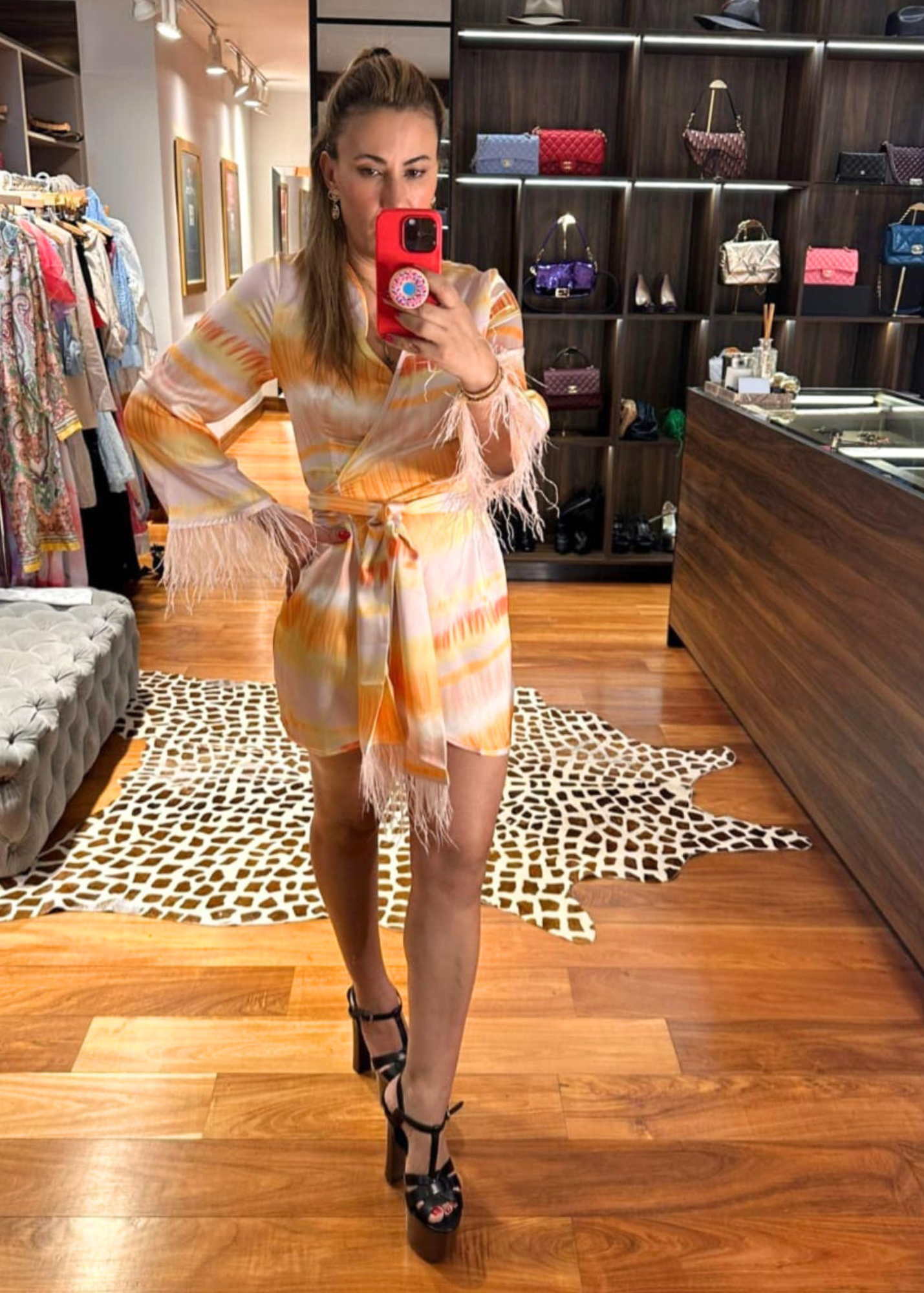 EP LUXURY VESTIDO VESTIDO PLUMAS N