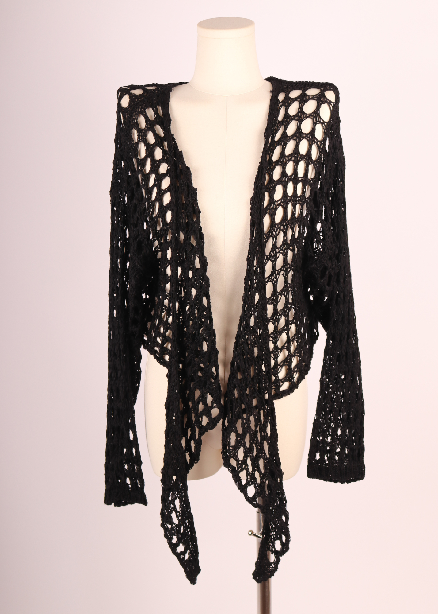 TOP CARDIGAN POINTELLE NEGRO