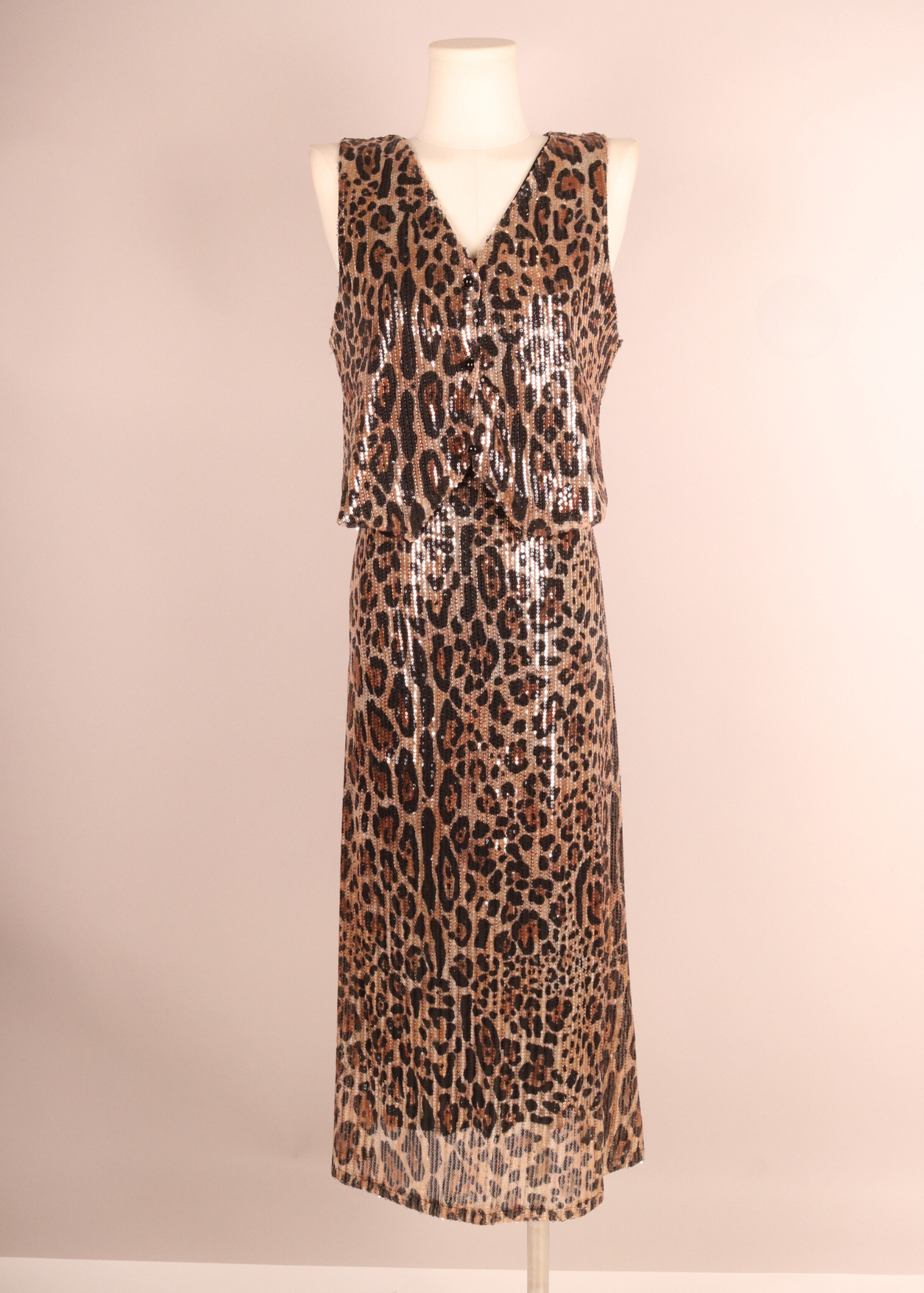 EP LUXURY SET DE CHALECO Y FALDA PRINT SEQUINS