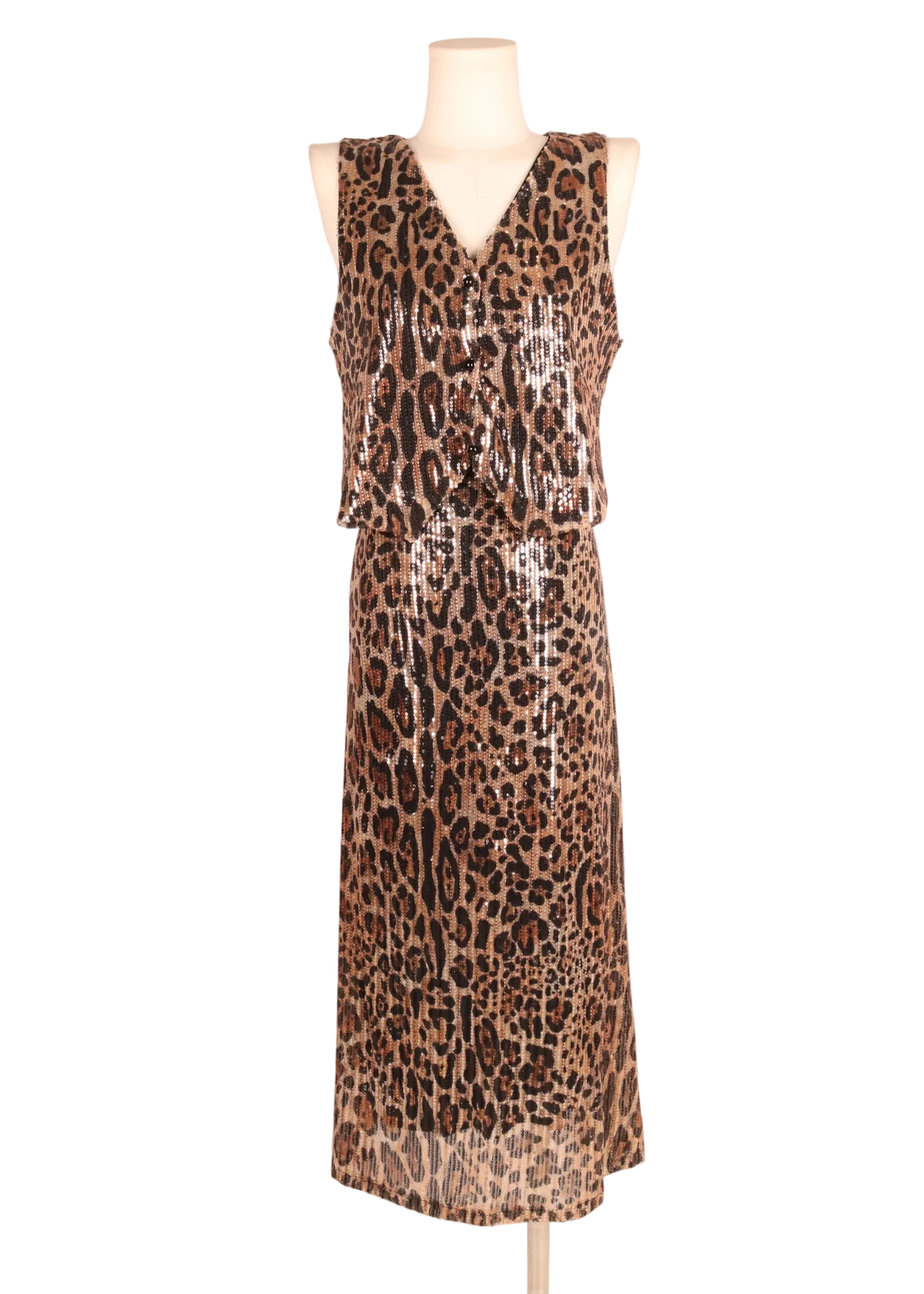 EP LUXURY SET DE CHALECO Y FALDA PRINT SEQUINS