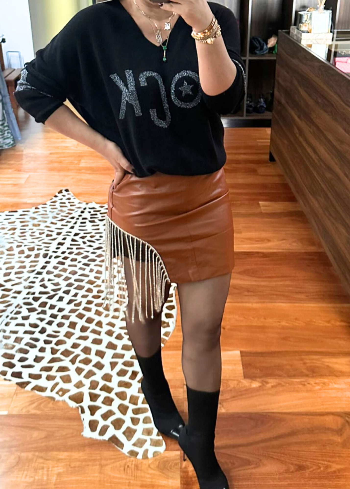 MINI FALDA FLECOS CON BRLLOS