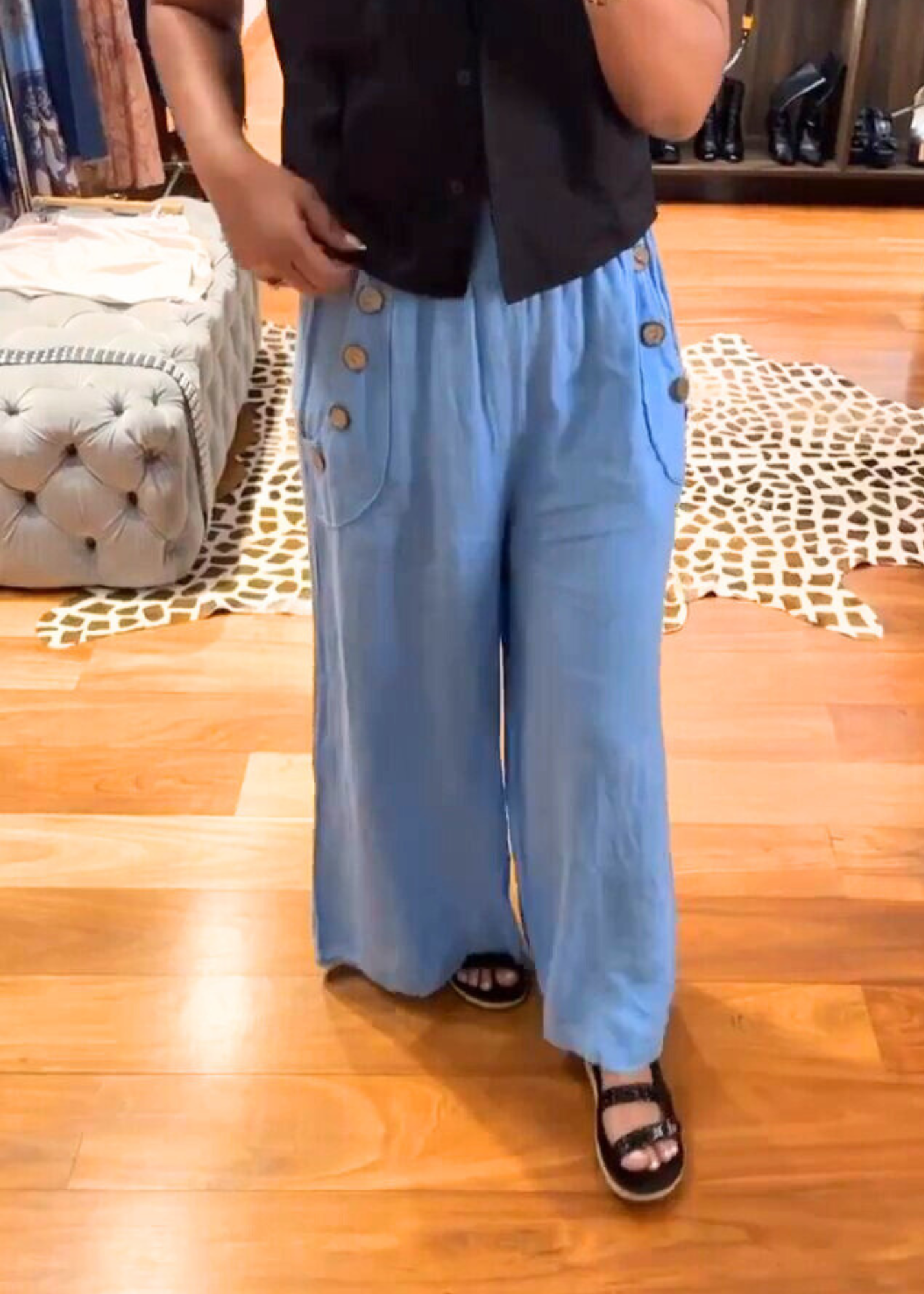 PANTALON PALAZZO LINO A