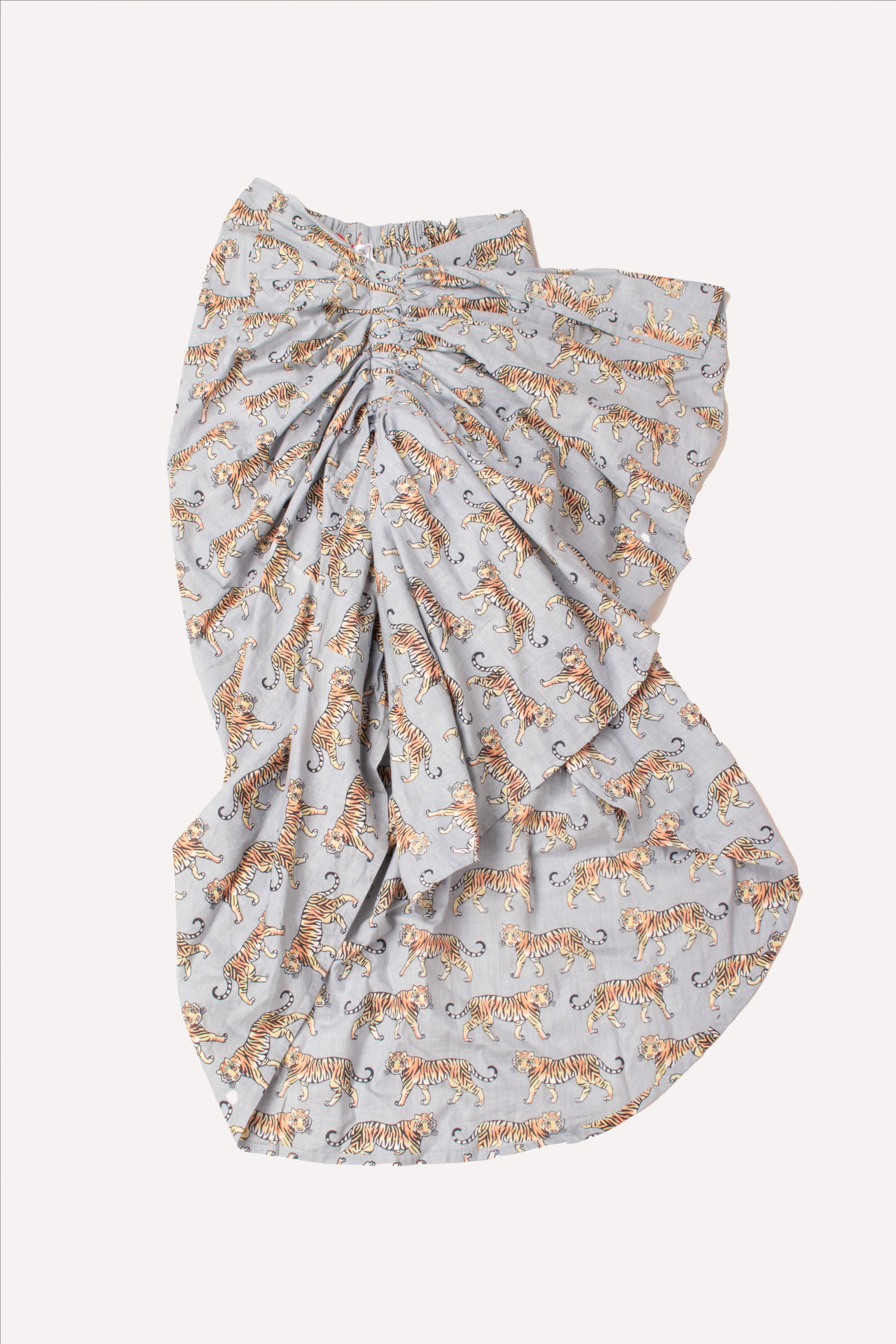 GUADALUPE TIGER PAREO SKIRT GREY