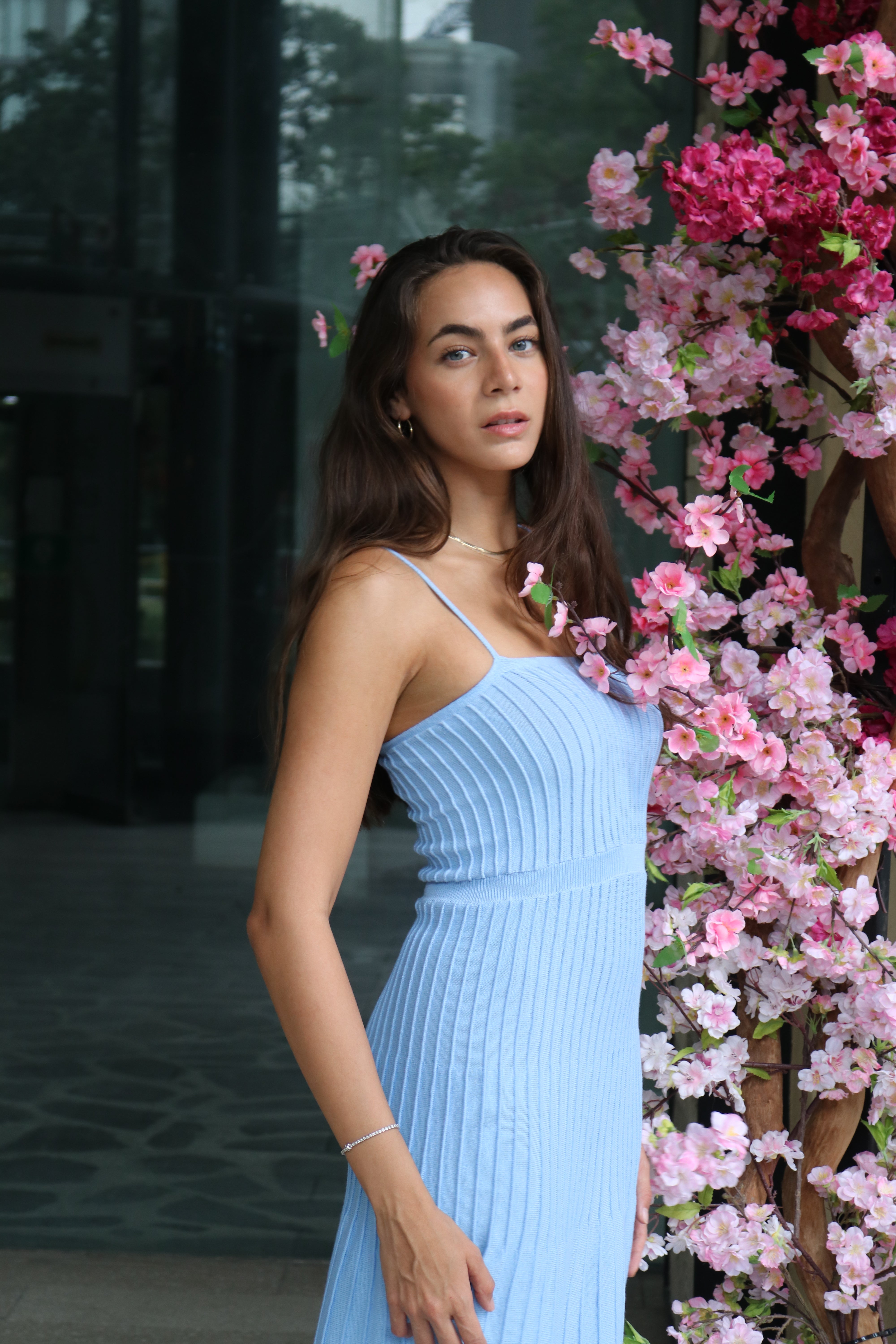 VESTIDO PLISADO EN PUNTO