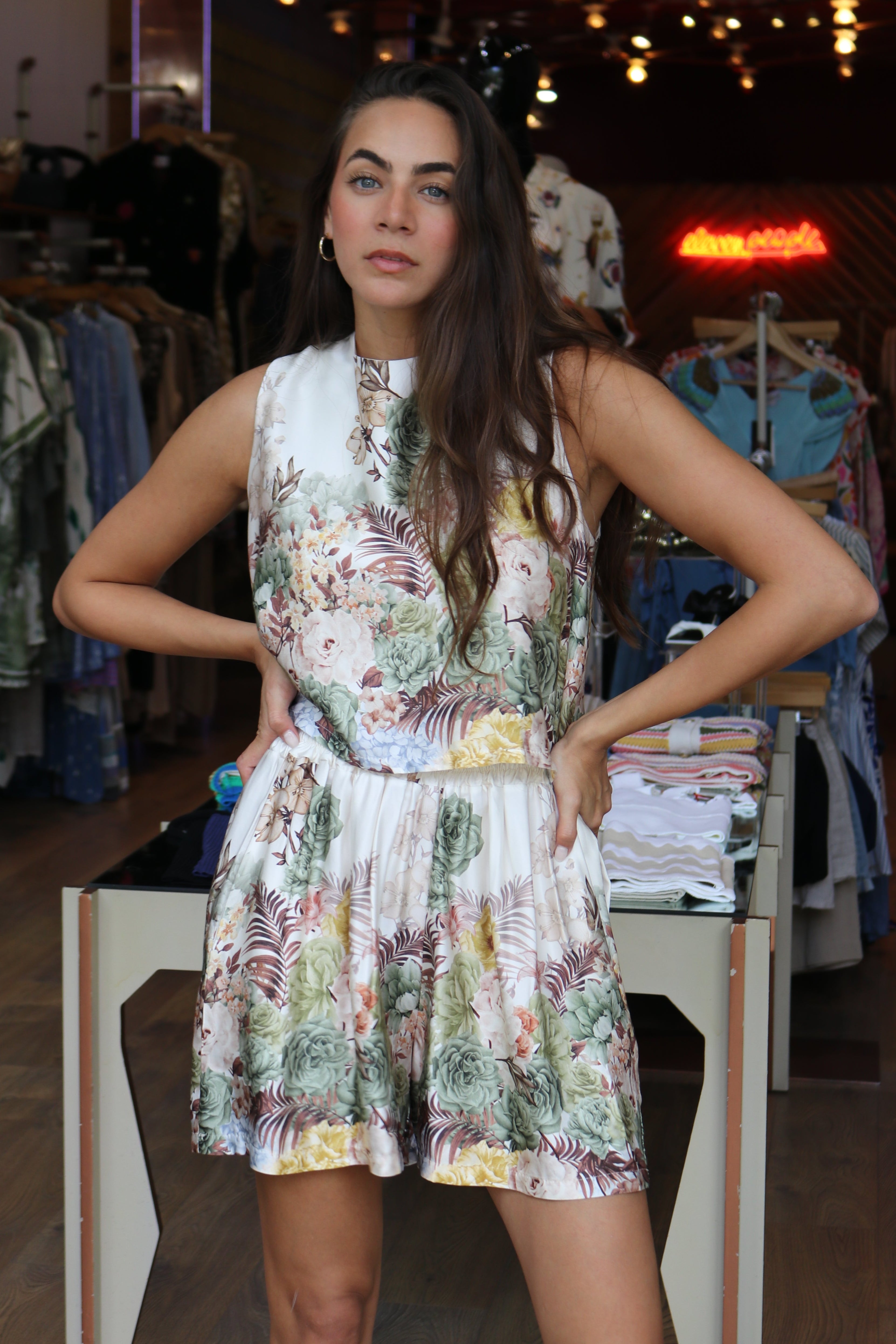 EP LUXURY ITALY CROP TOP SATINADO FLORAL