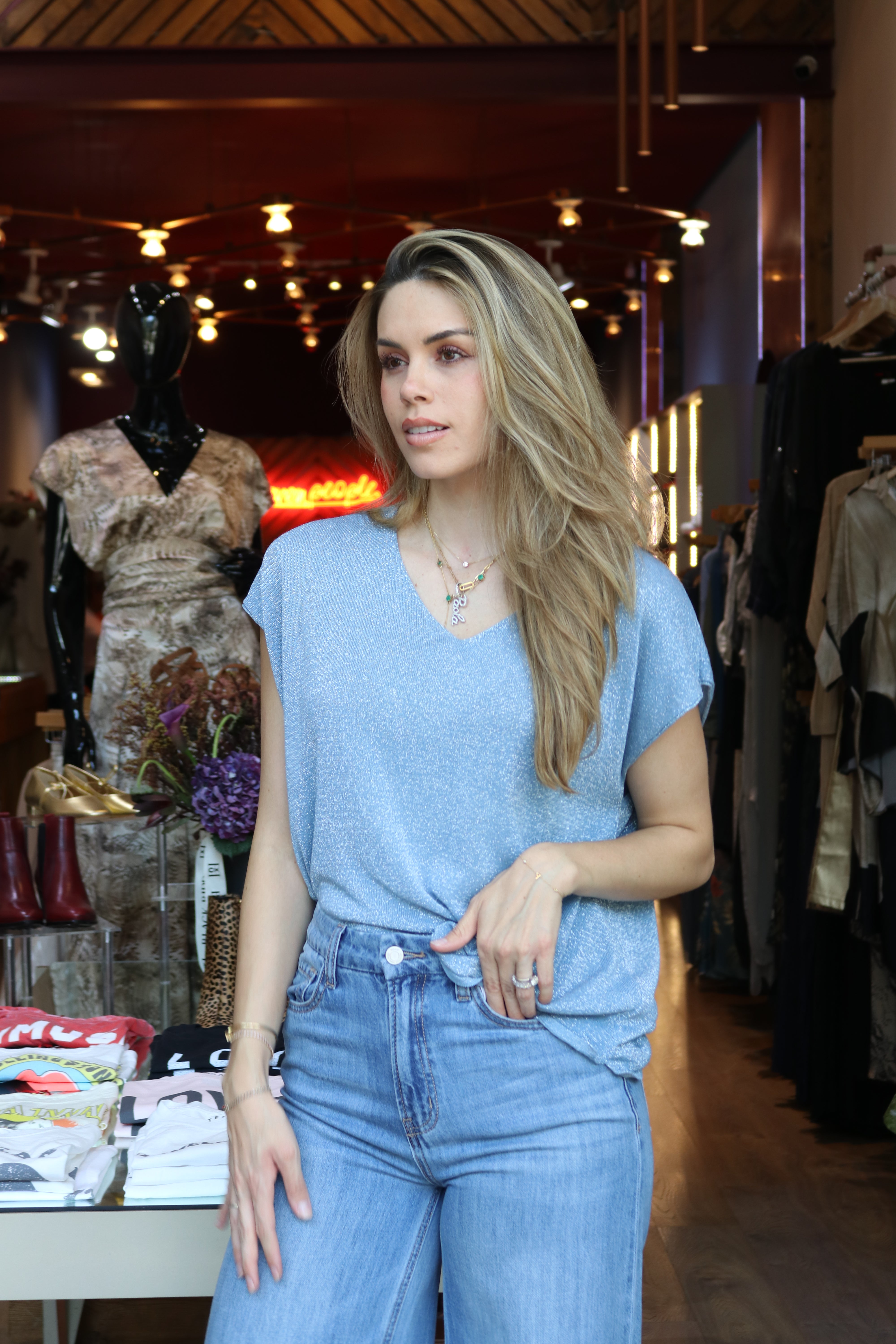 EP LUXURY ITALY TOP GLITTER