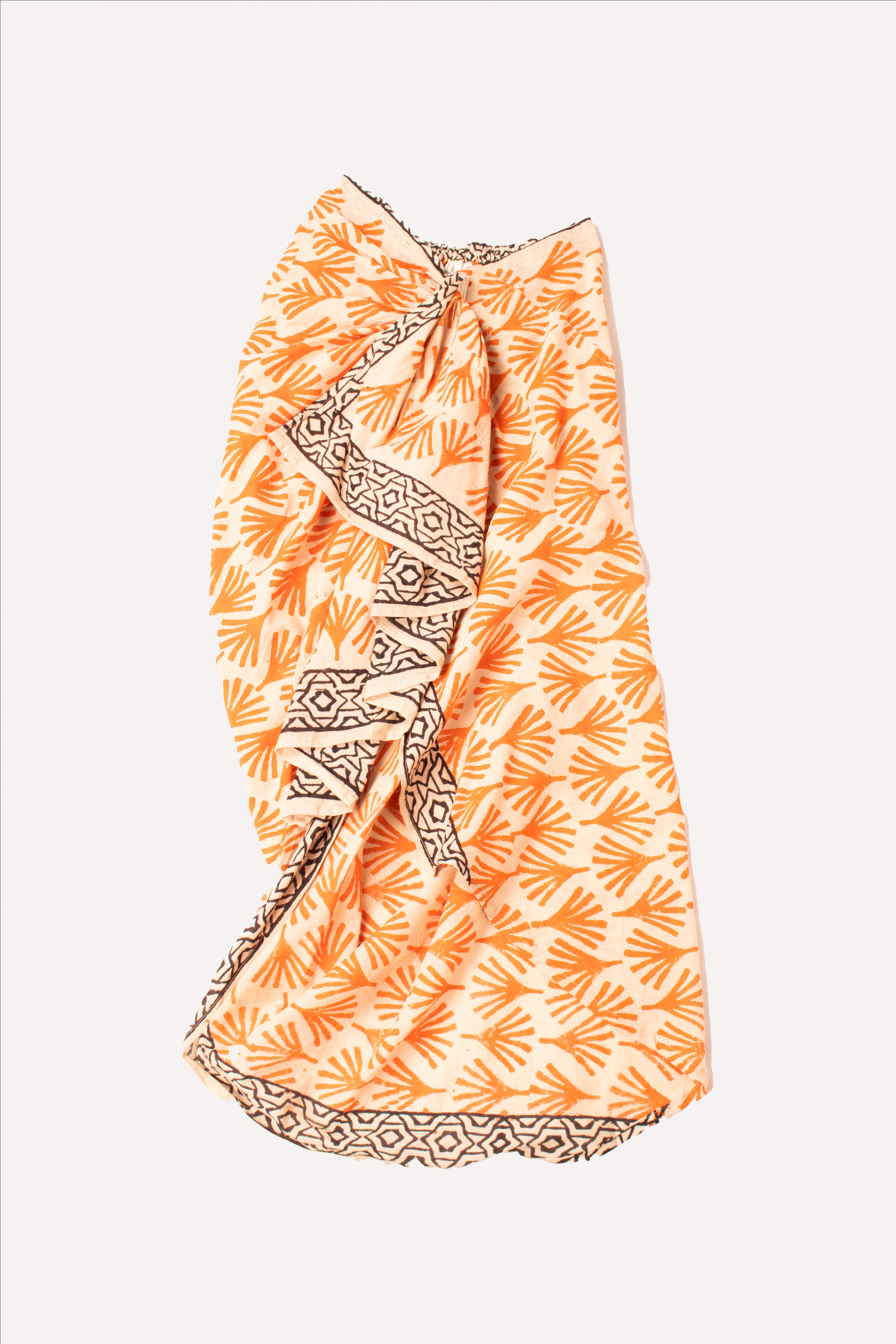 GUADALUPE INES PAREO ORANGE SKIRT