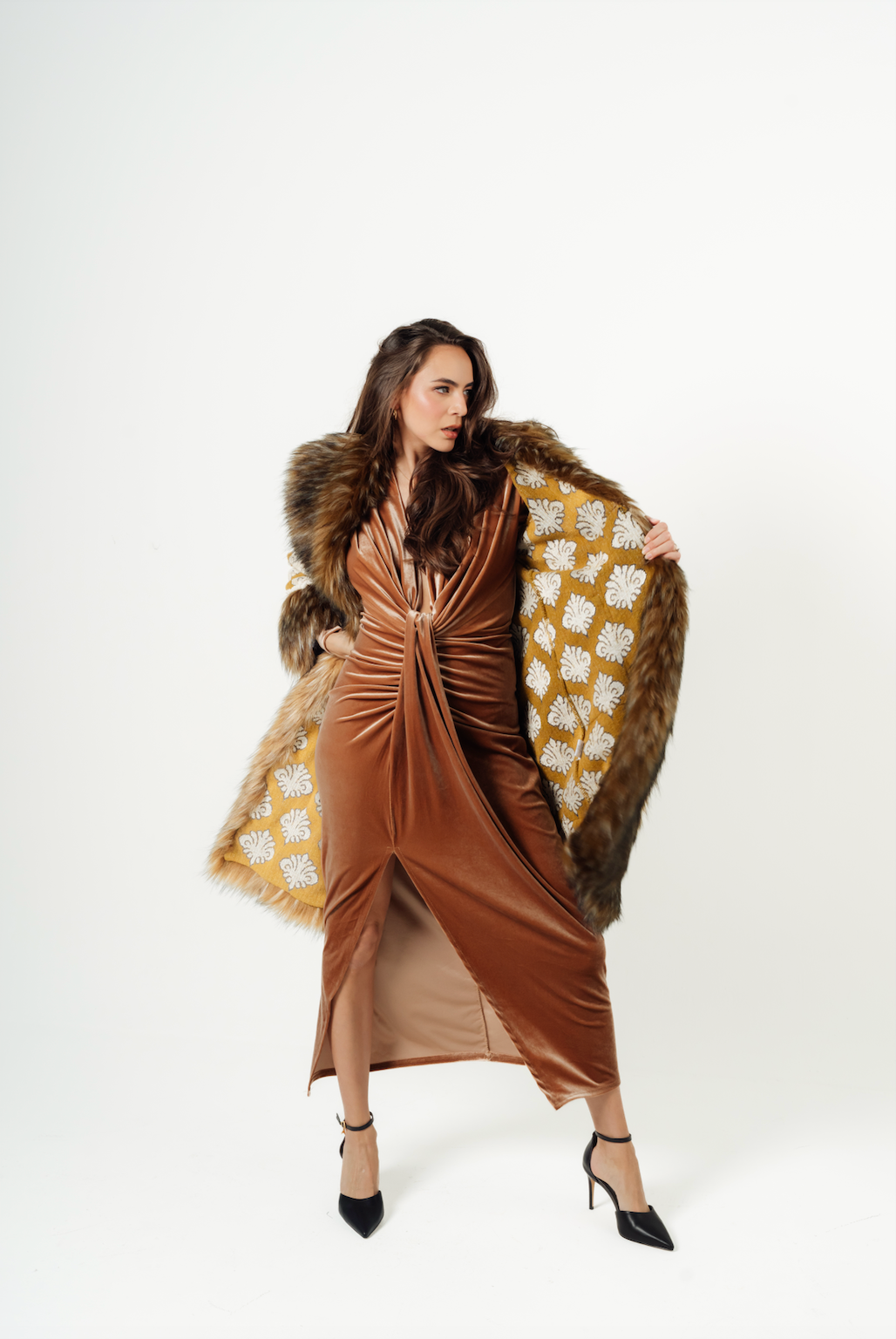 MAXI VESTIDO VELVET DRAPEADO