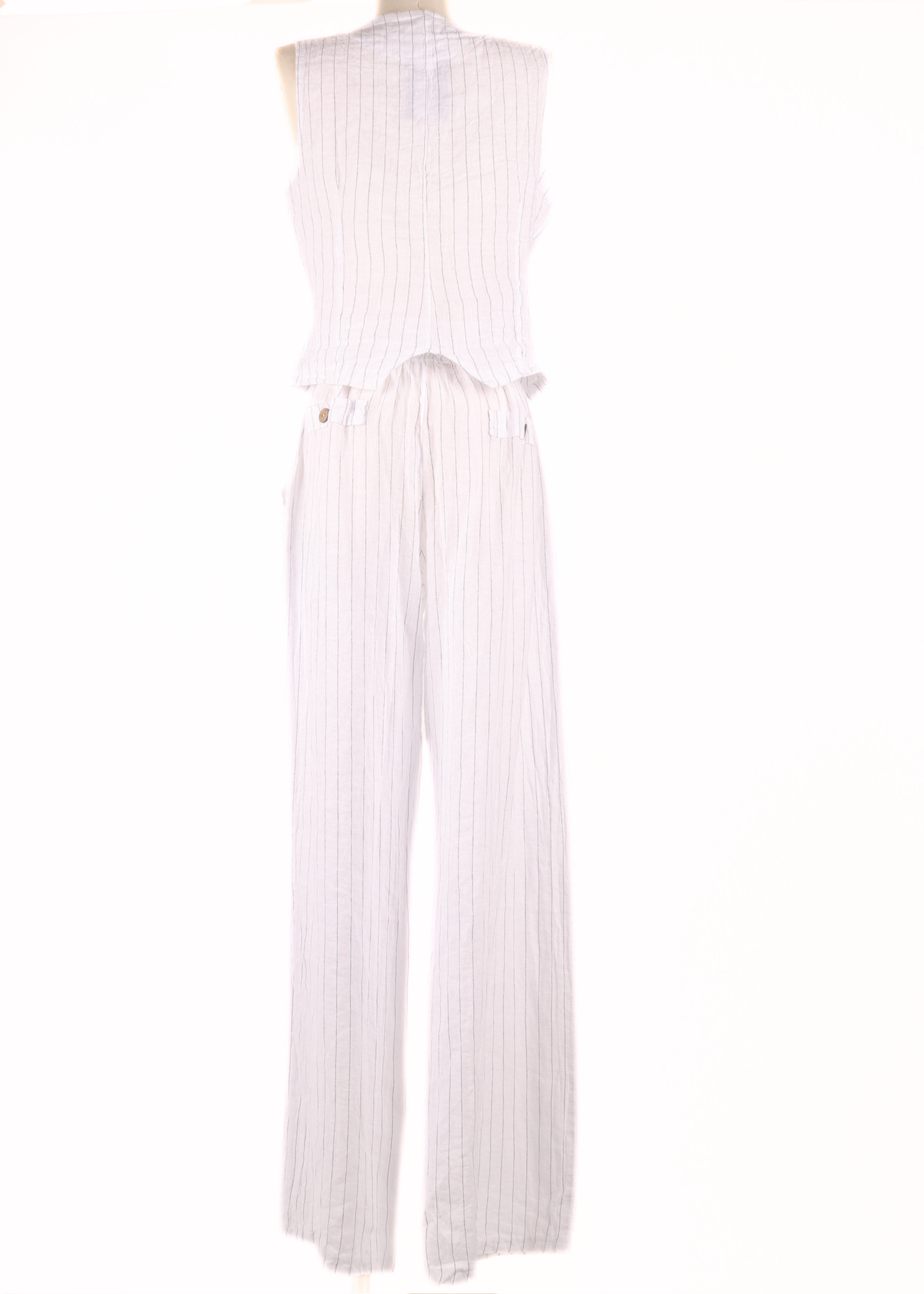 EP LUXURY SET DE CHALECO Y PANTALON A RAYAS BLANCO