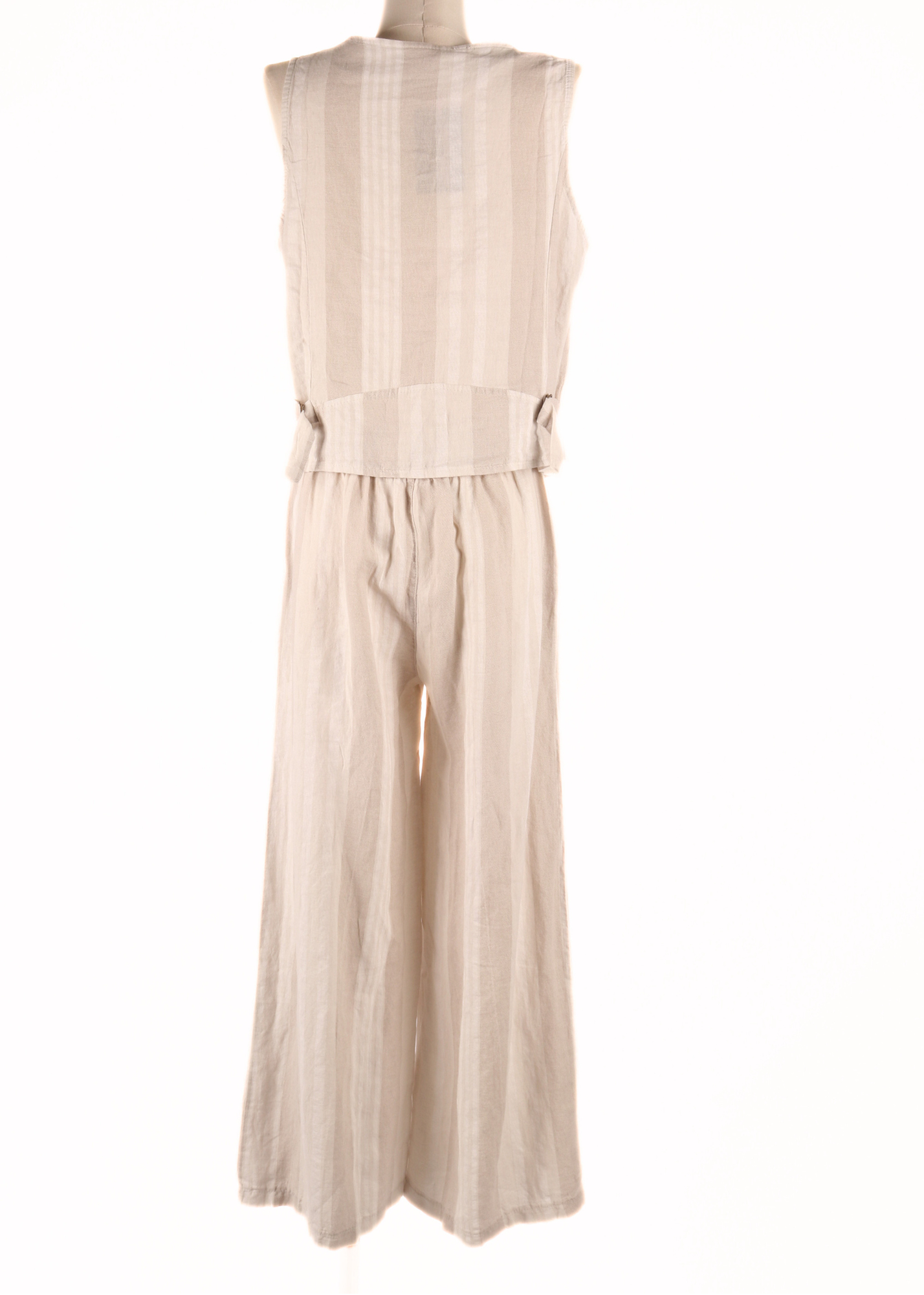 EP LUXURY SET CHALECO Y PANTALON RAYA PLANA BEIGE