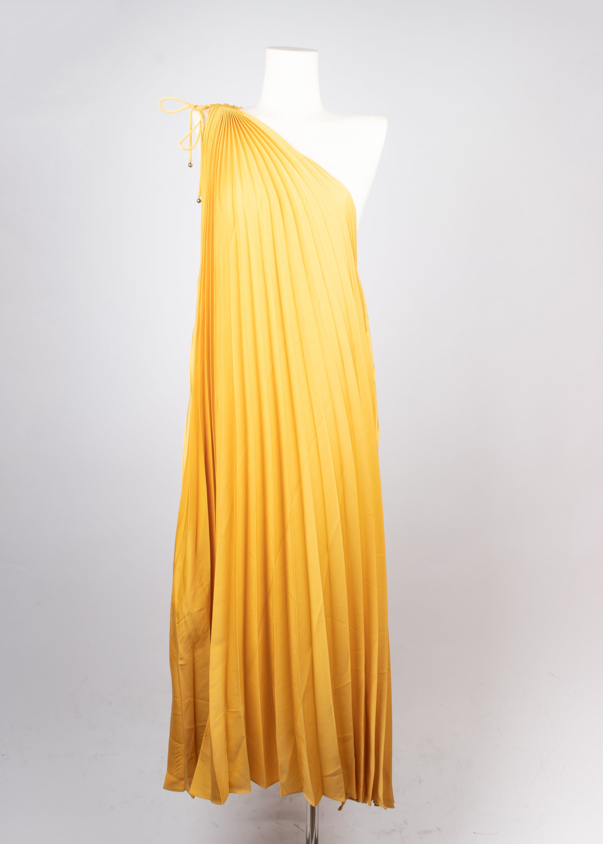 VESTIDO PLIZADO AMARILLO