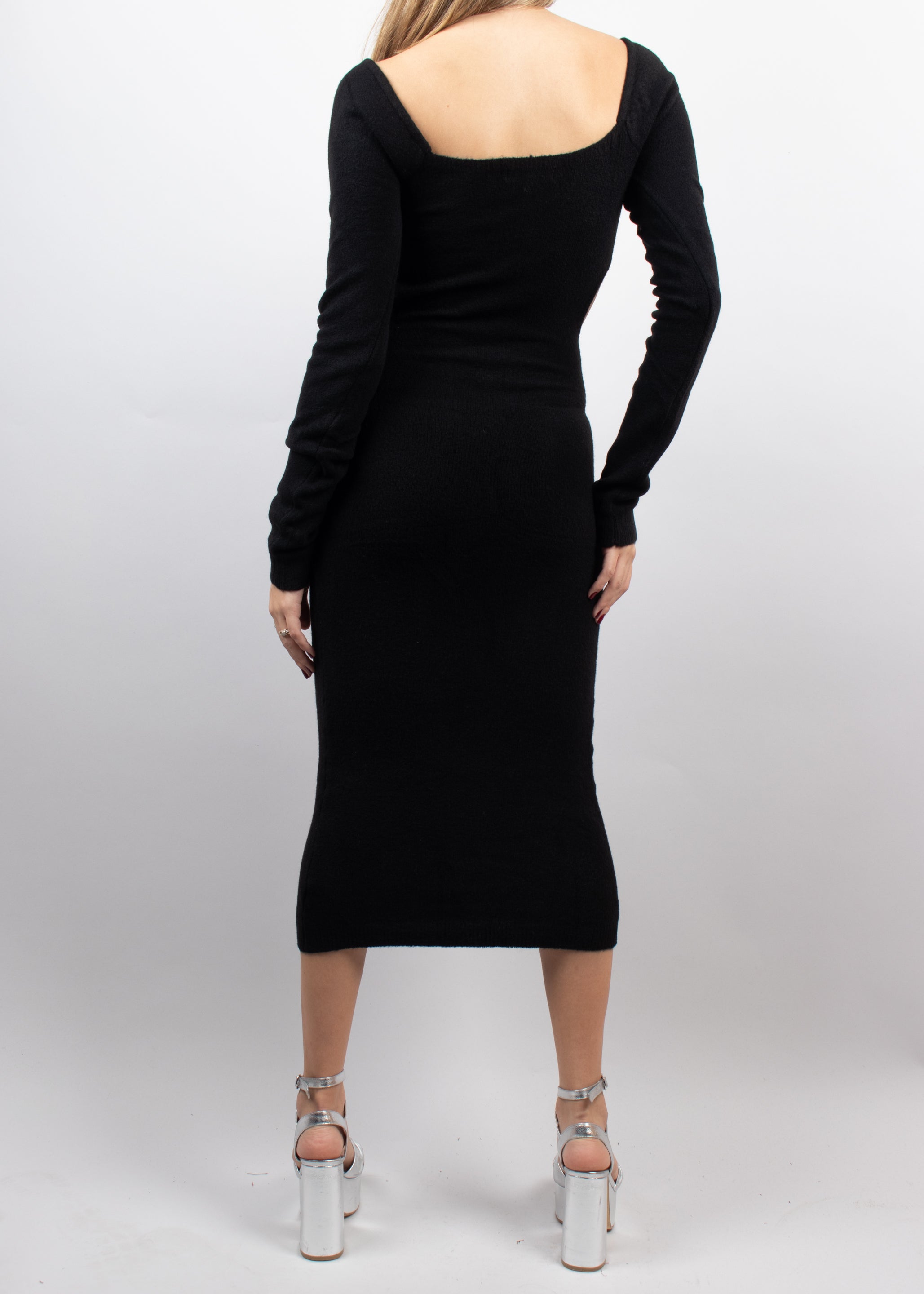 VESTIDO PUNTO MIDI CON LAZO N