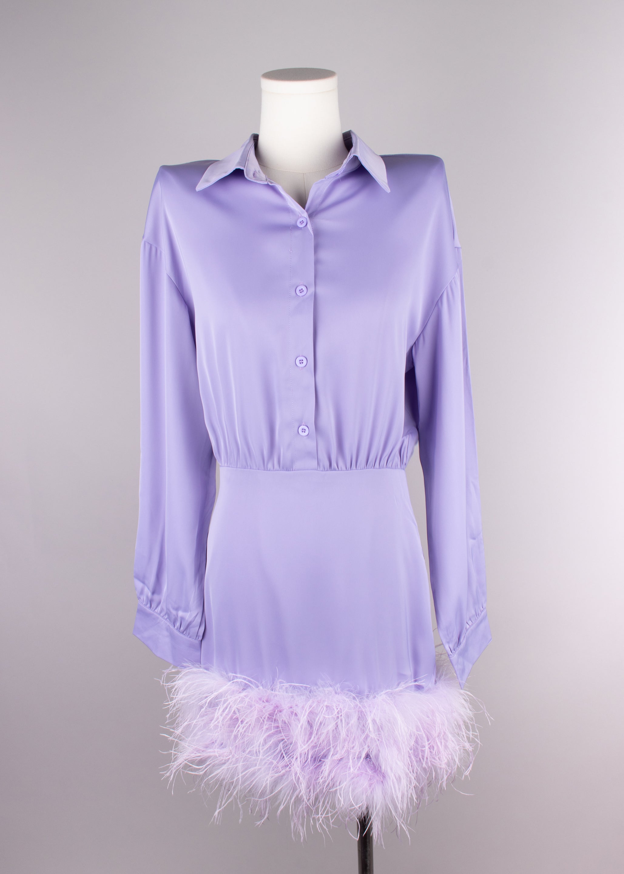 EP Luxury vestido plumas lila