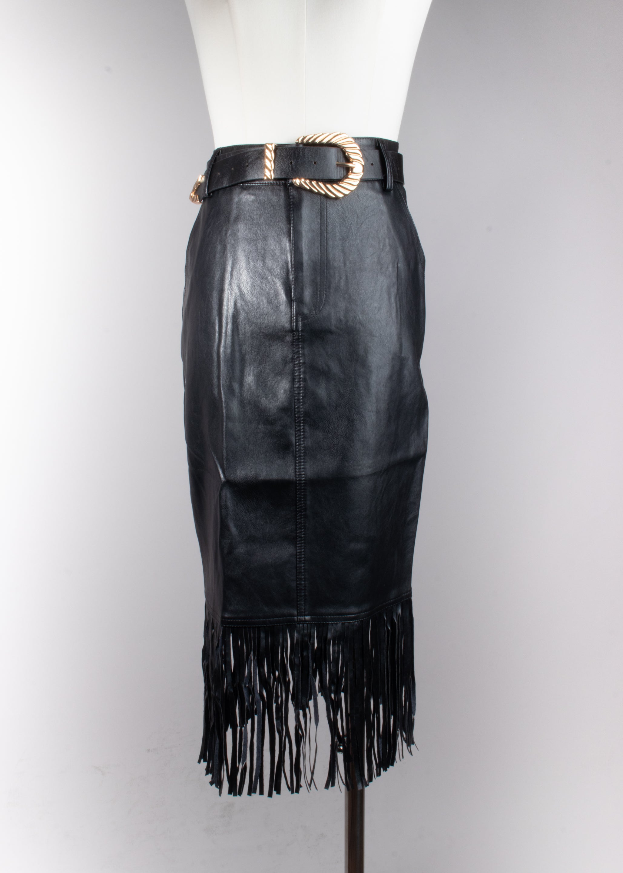 Falda flecos vinilpiel