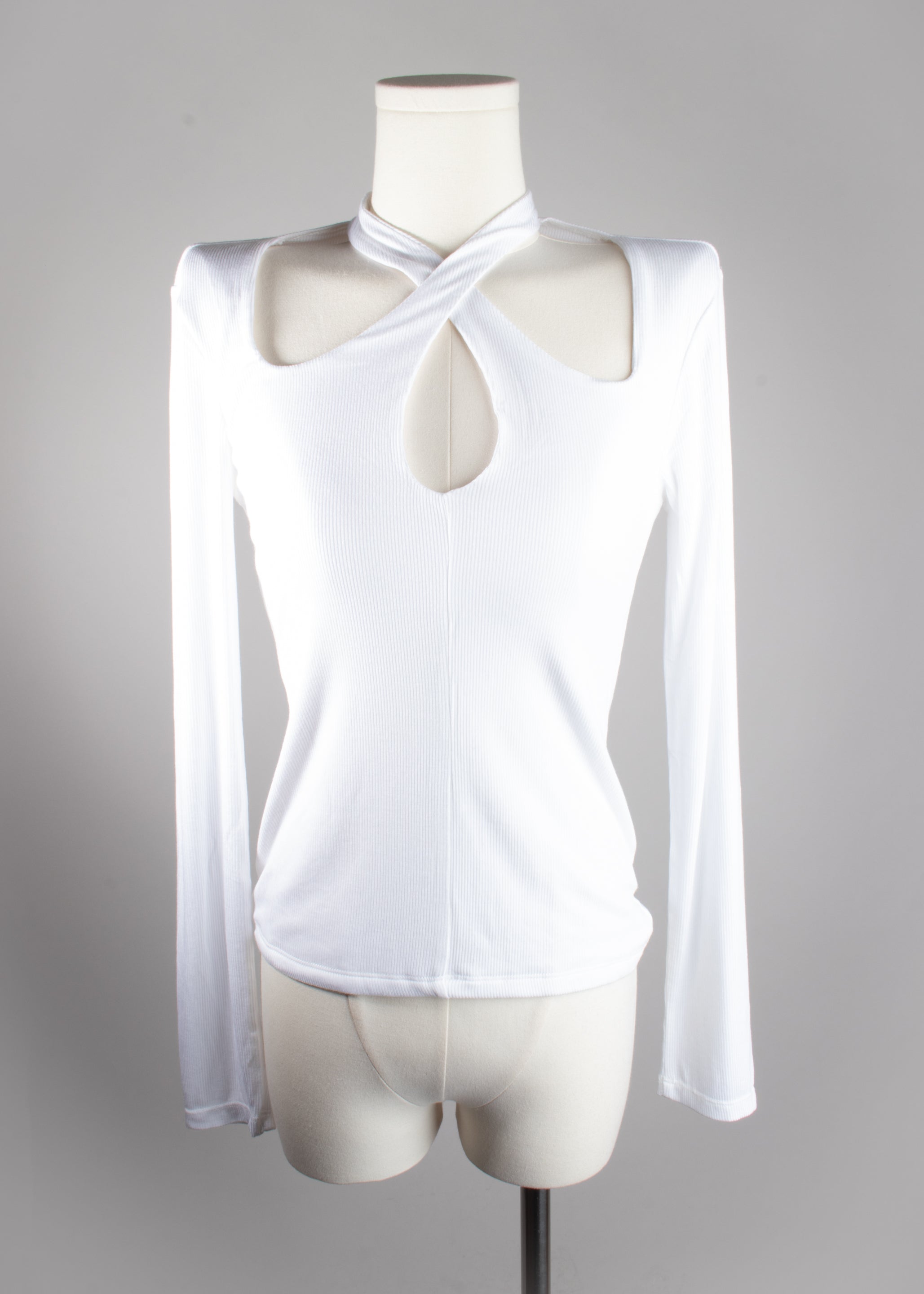 Top cuello cruzado blanco