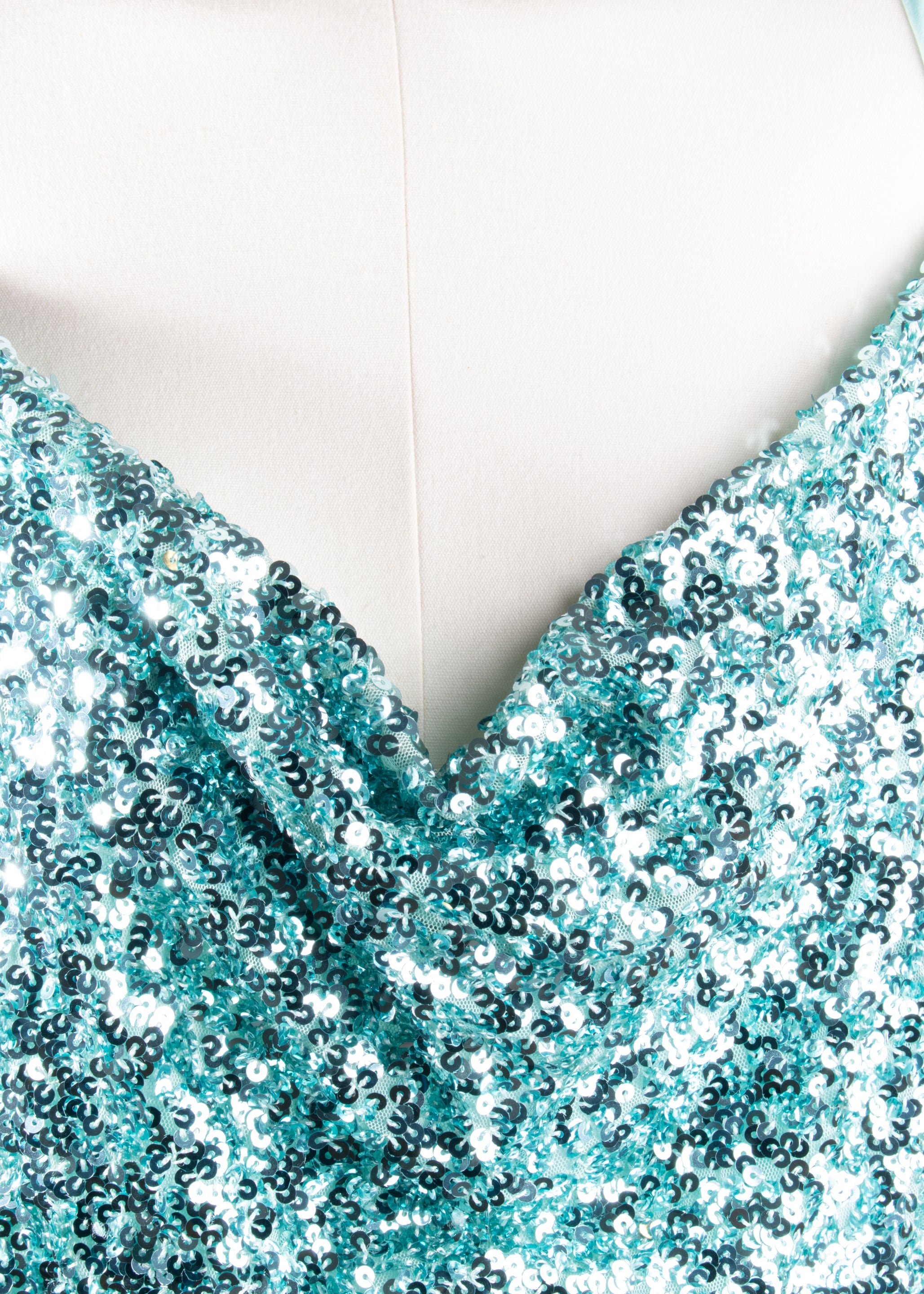 Sky blue sequins blouse