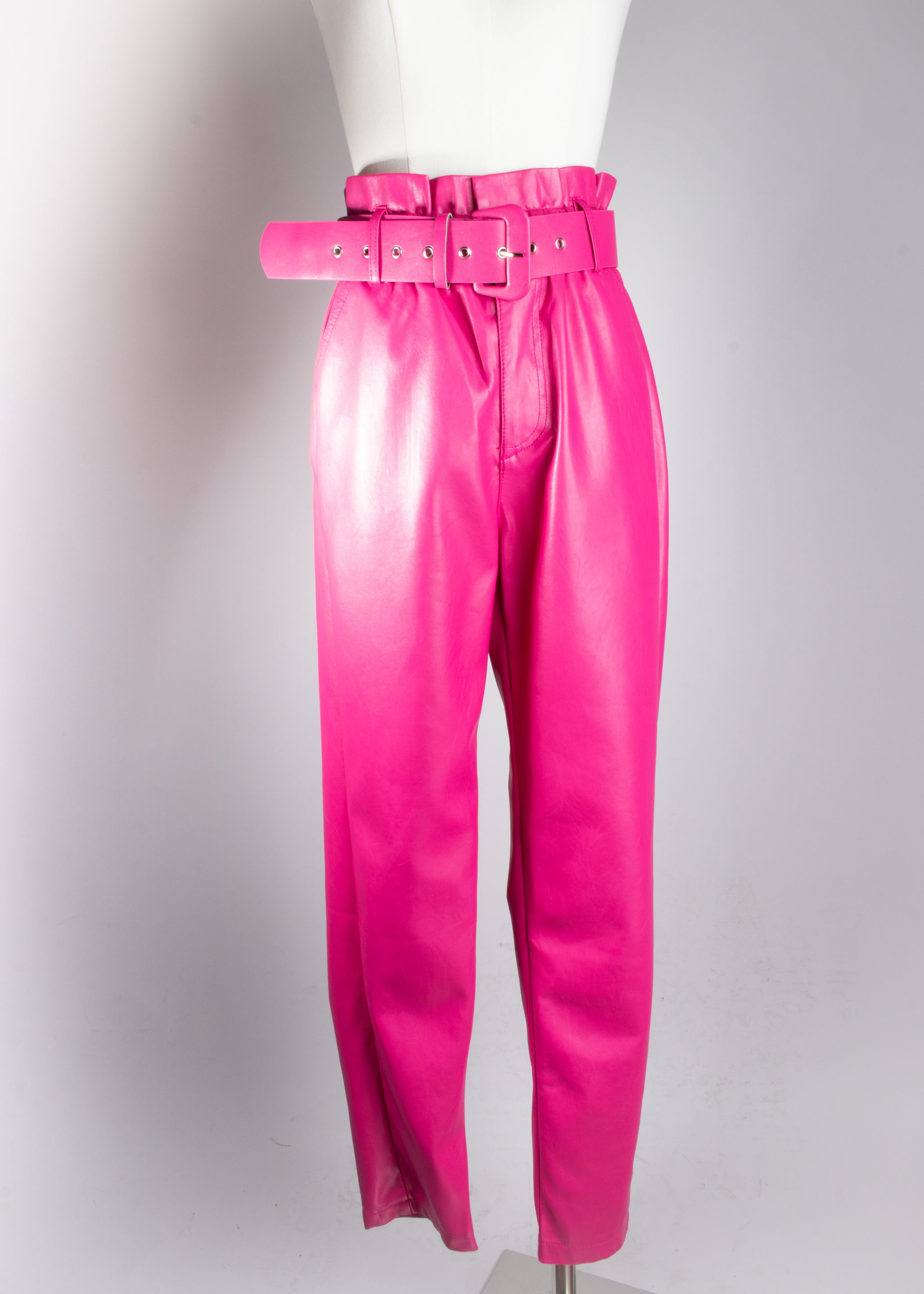 Pantalón alto vinilpiel fiusha