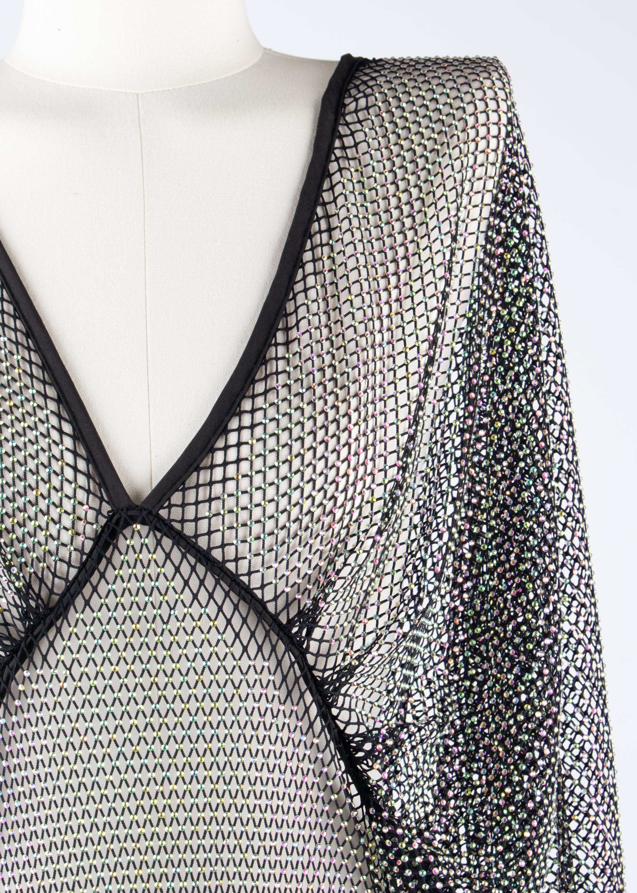 Ep luxury vestido incrustación traslúcido