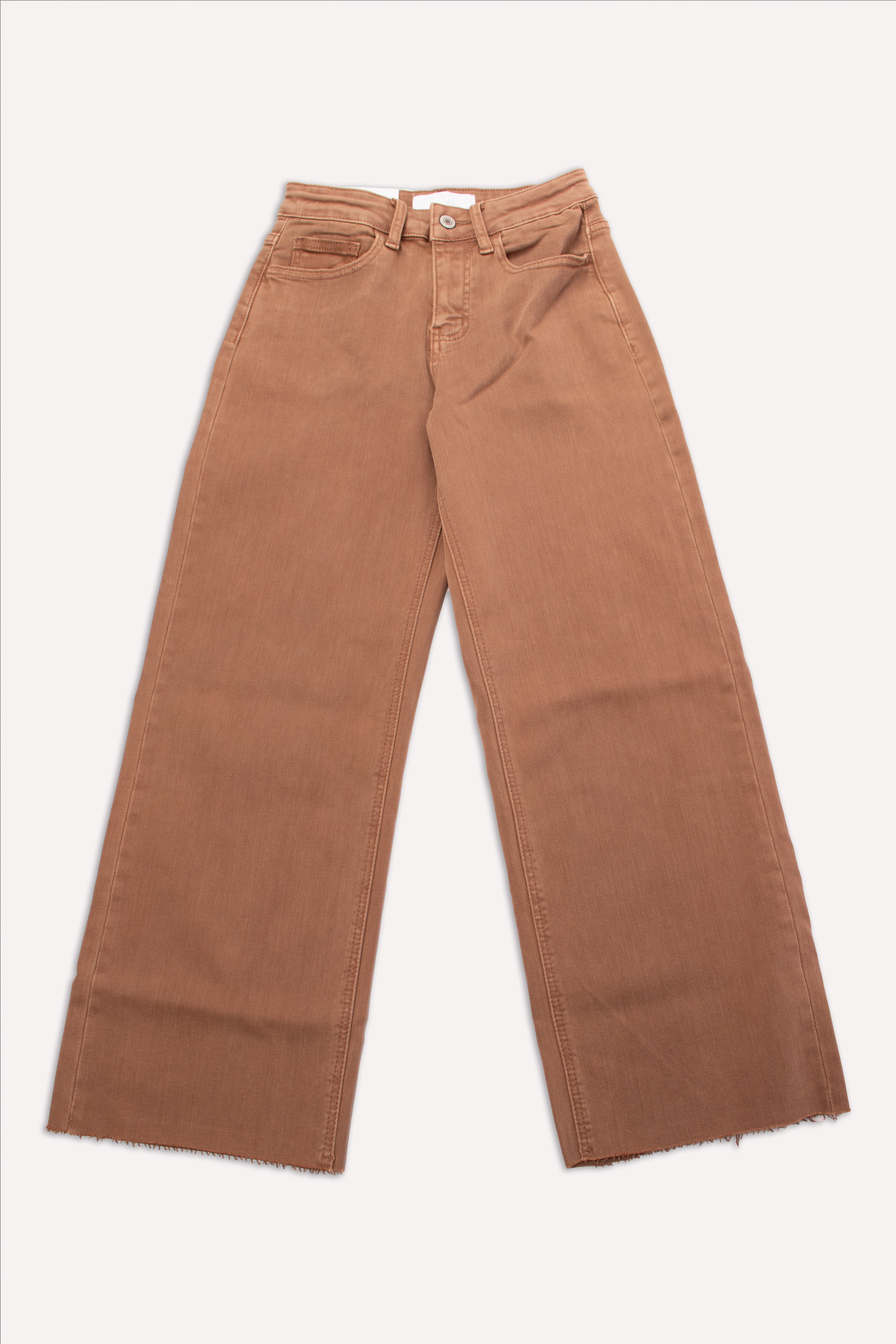 JEANS VERVET CROPPED WIDE LEG MARRON