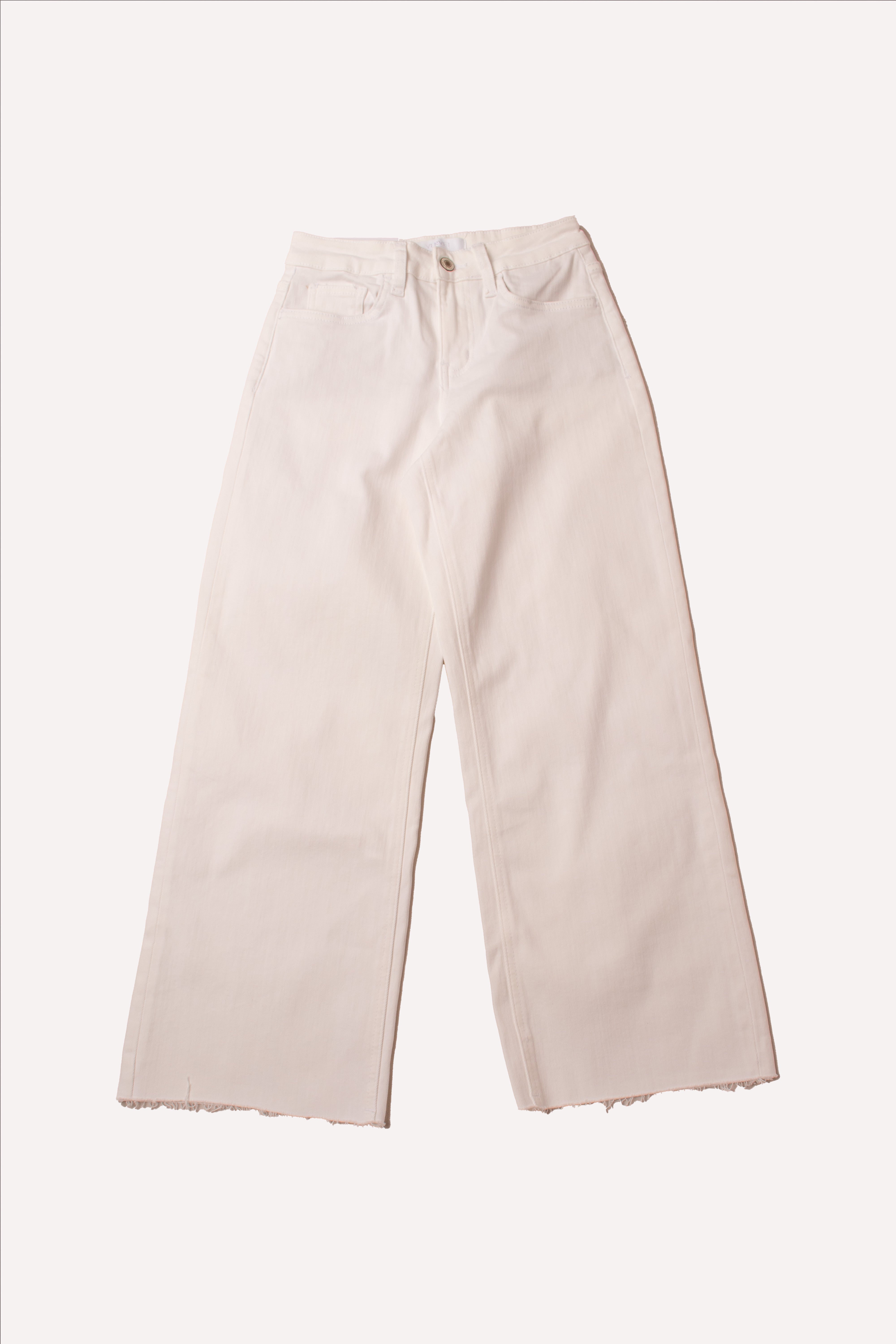 JEANS VERVET HIGH RISE CROPPED WIDE LEG BLANCO