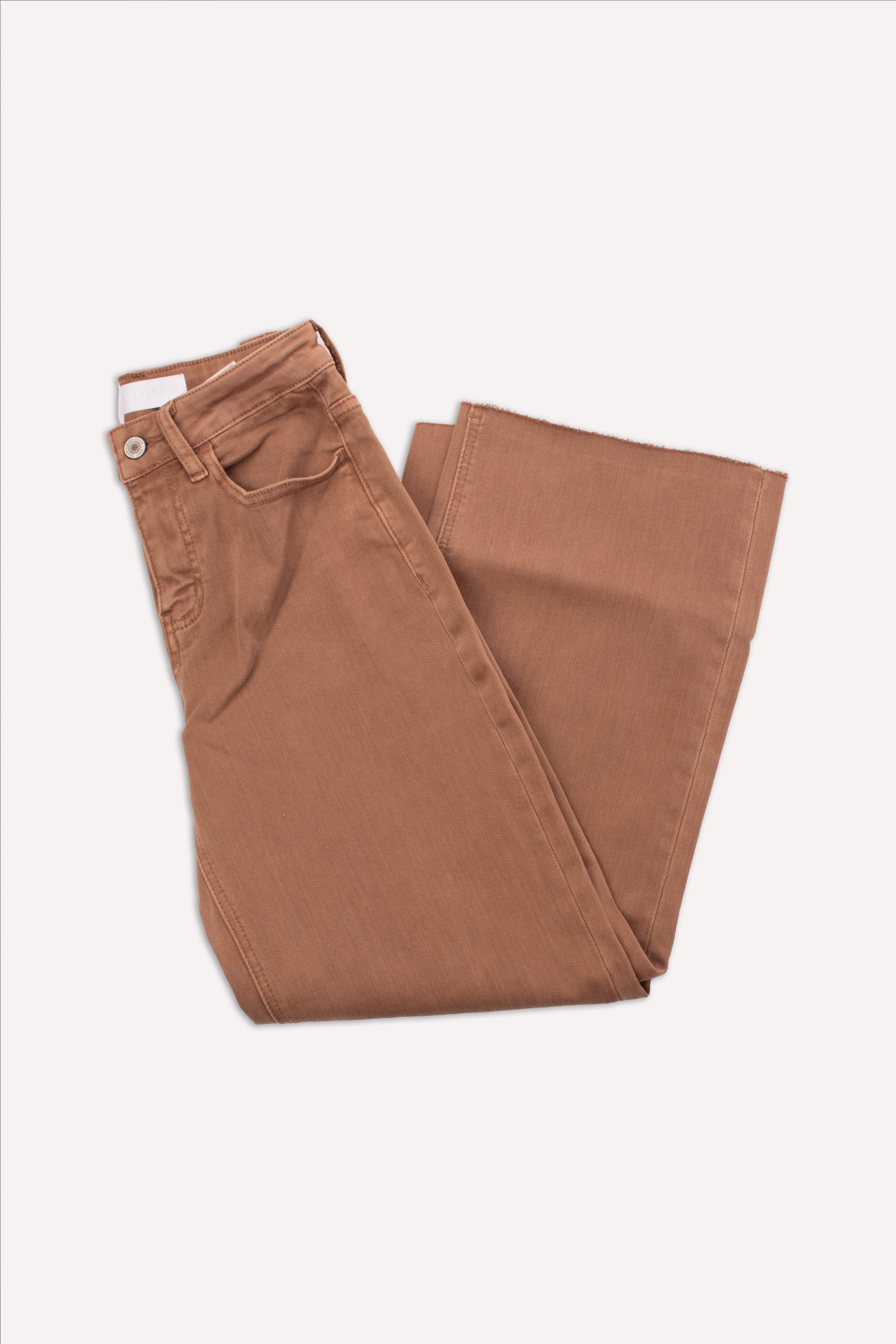 JEANS VERVET CROPPED WIDE LEG MARRON