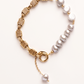 PULSERA ESLABON Y PERLAS