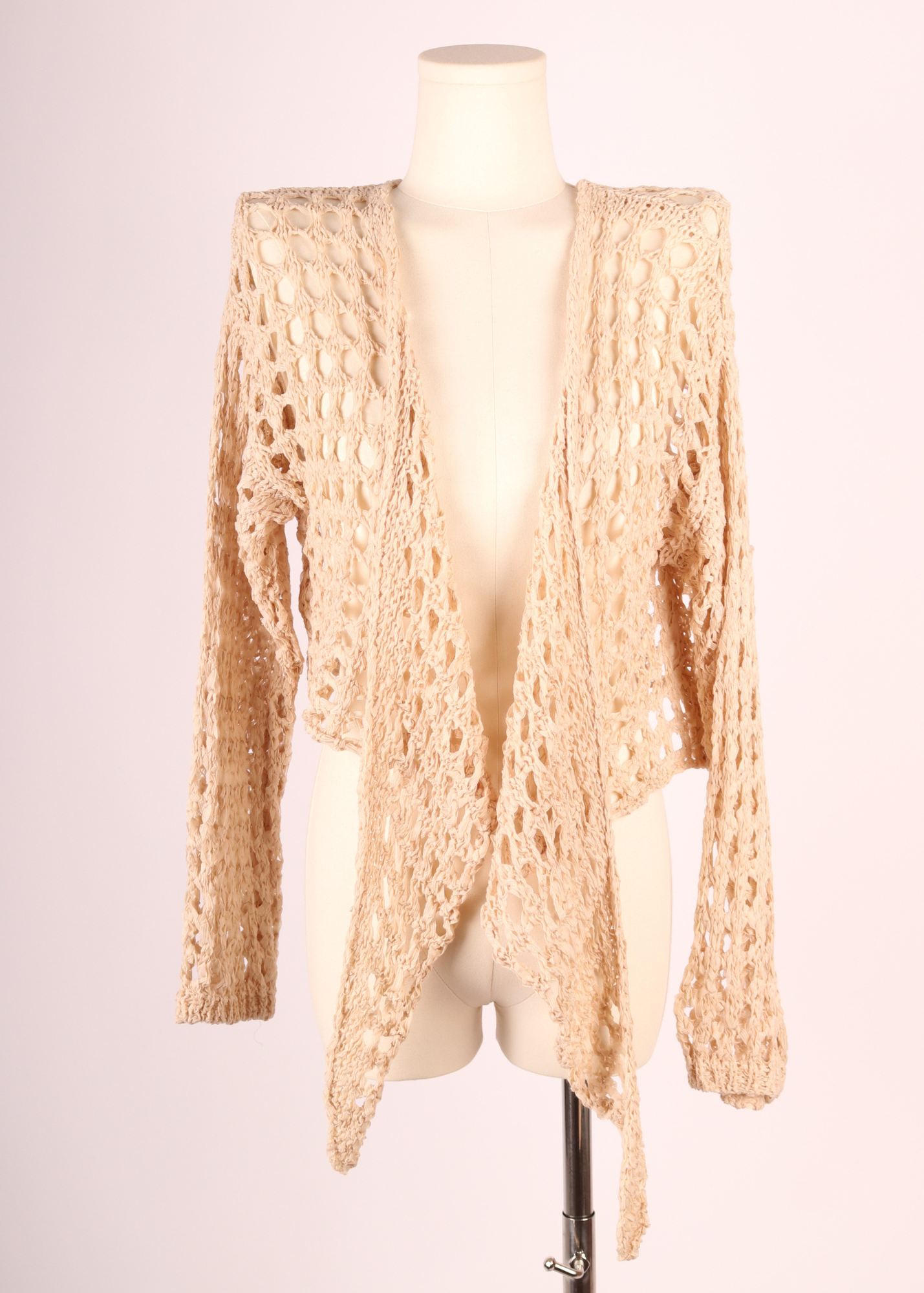 TOP CARDIGAN POINTELLE BEIGE