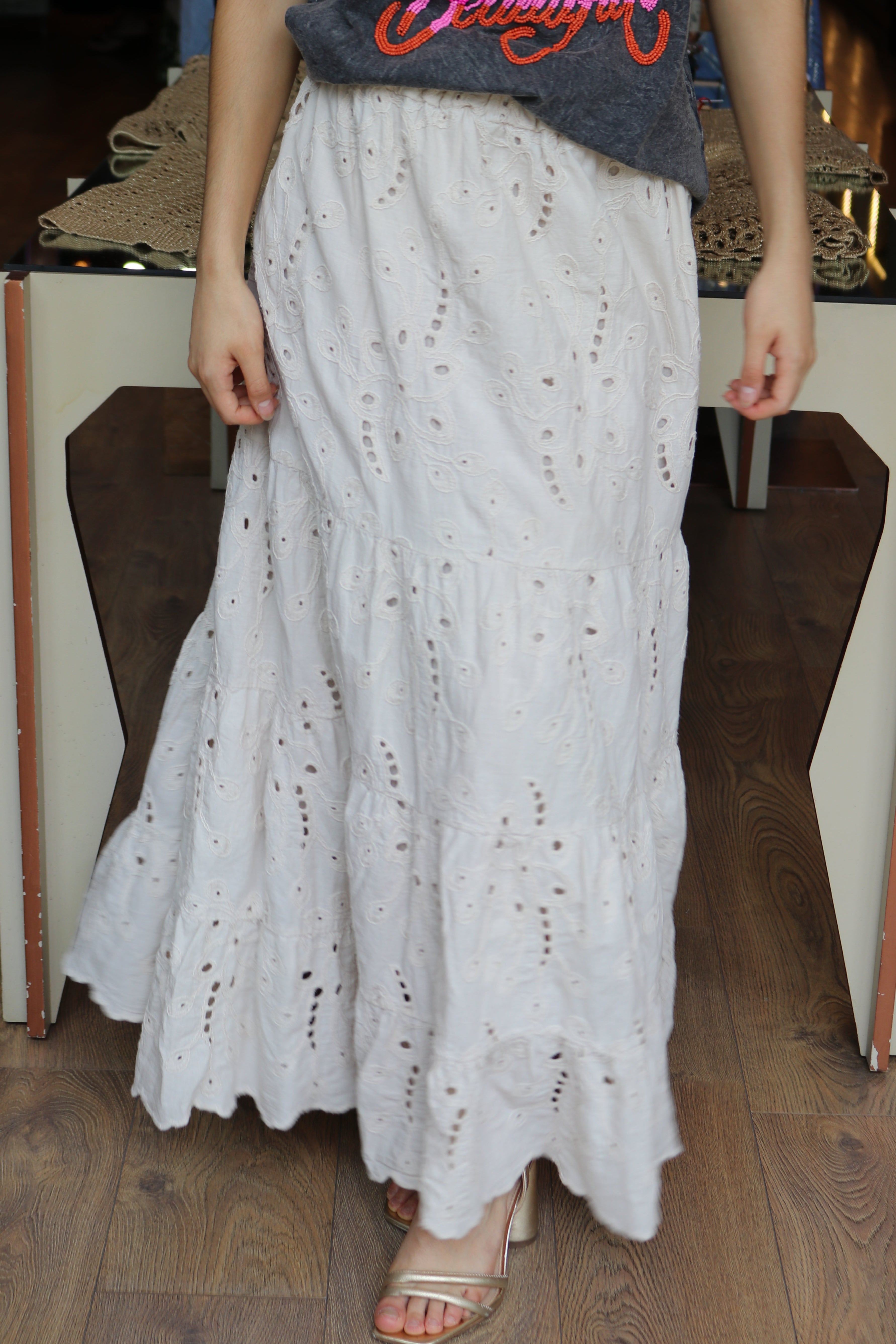 EP LUXURY MAXI FALDA VOLANTES FLORAL