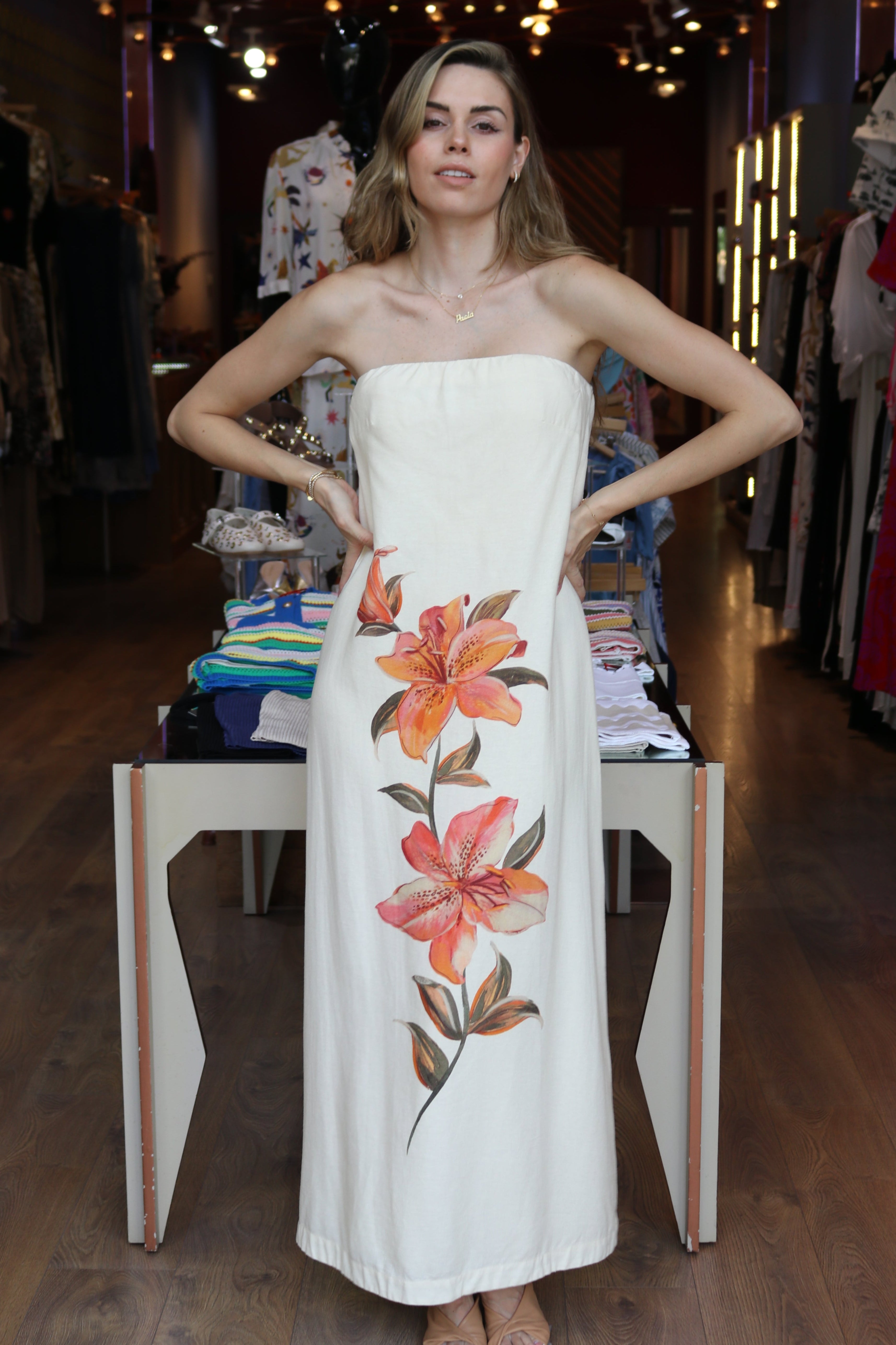 EP LUXURY DRESS TO MAXI VESTIDO DE LINO ESTAMPADO POLEN