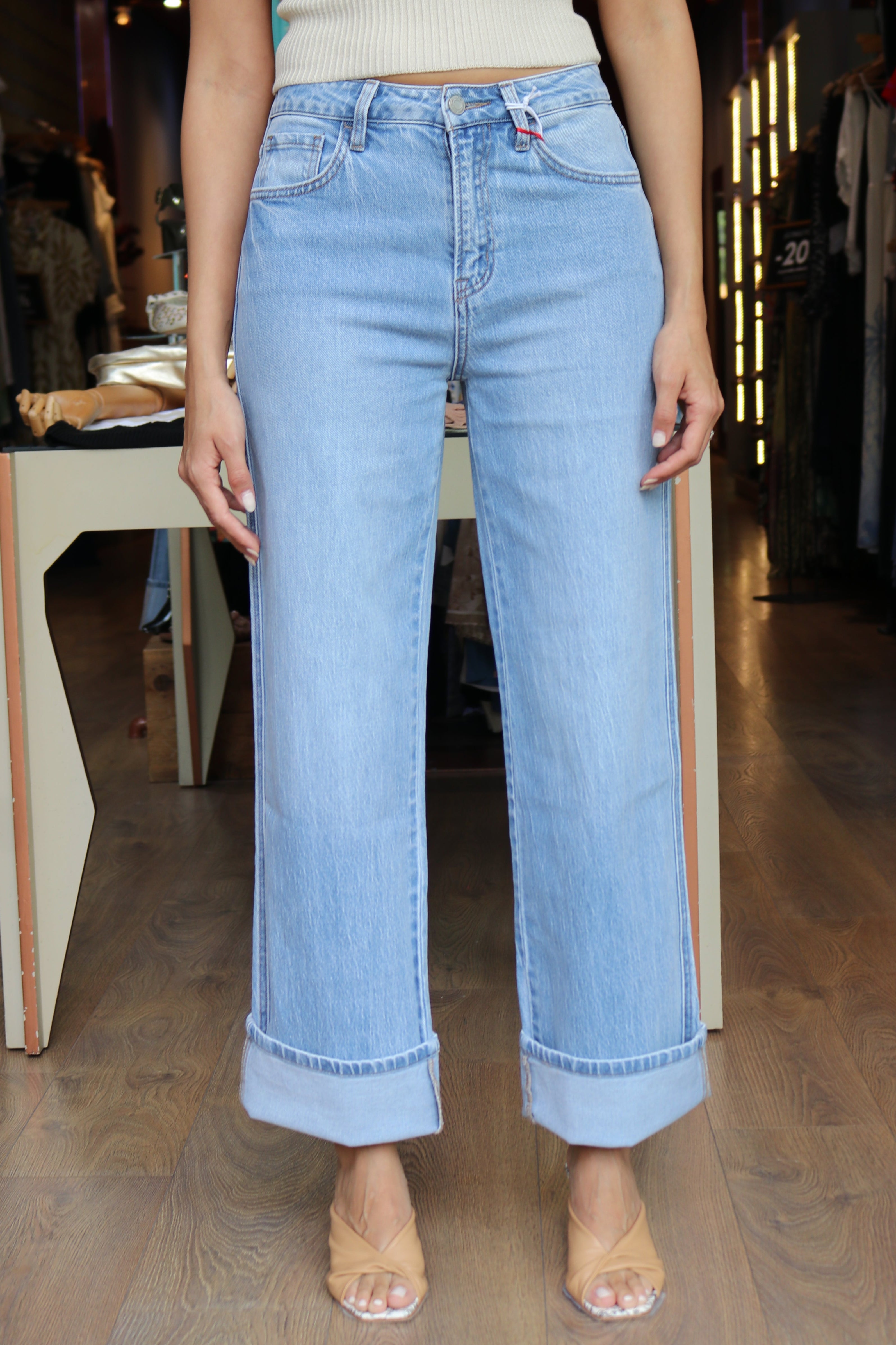 JEANS VERVET SUPER HIGH RISE CUFFED BAGGY STRAIGHT