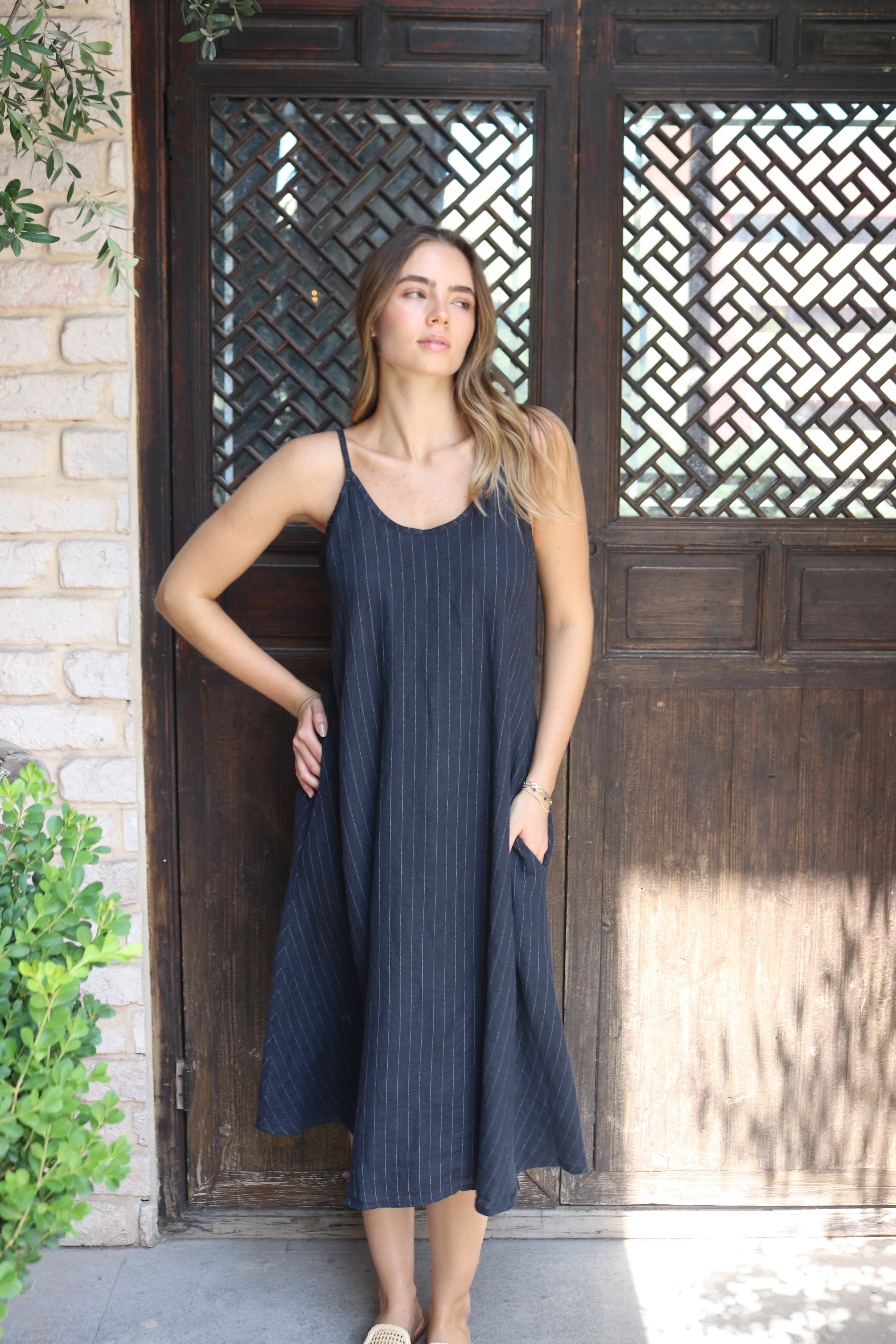 EP LUXURY ITALY VESTIDO MIDI A RAYAS