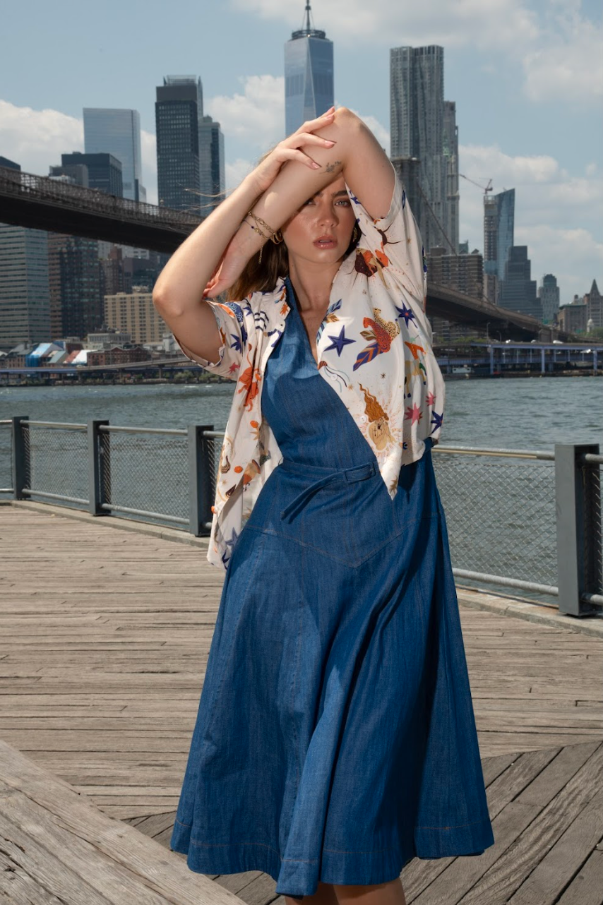 VESTIDO MIDI DENIM