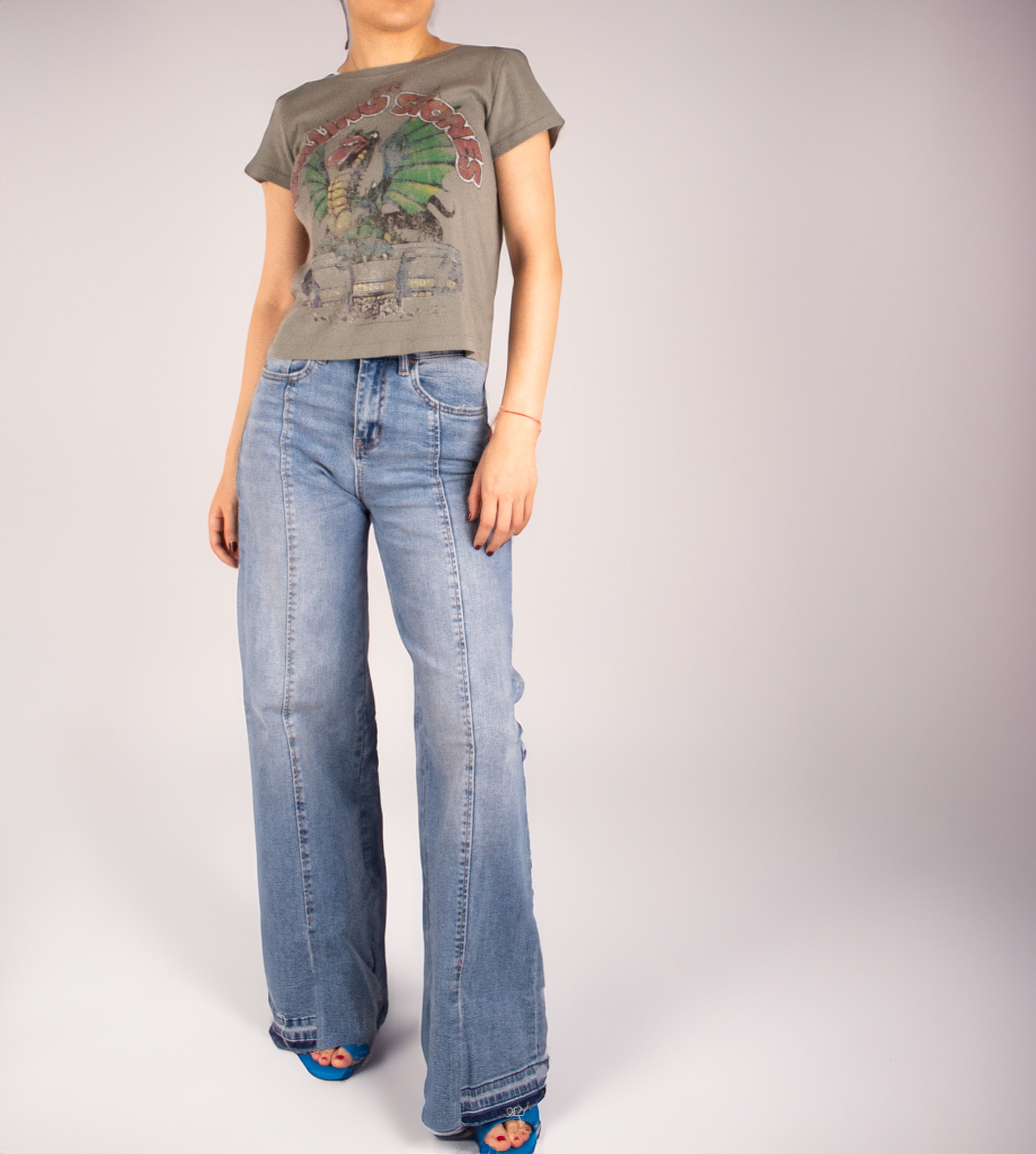 JEANS FLYING MONKEY SUPER HIGH RISE SEAM WIDE