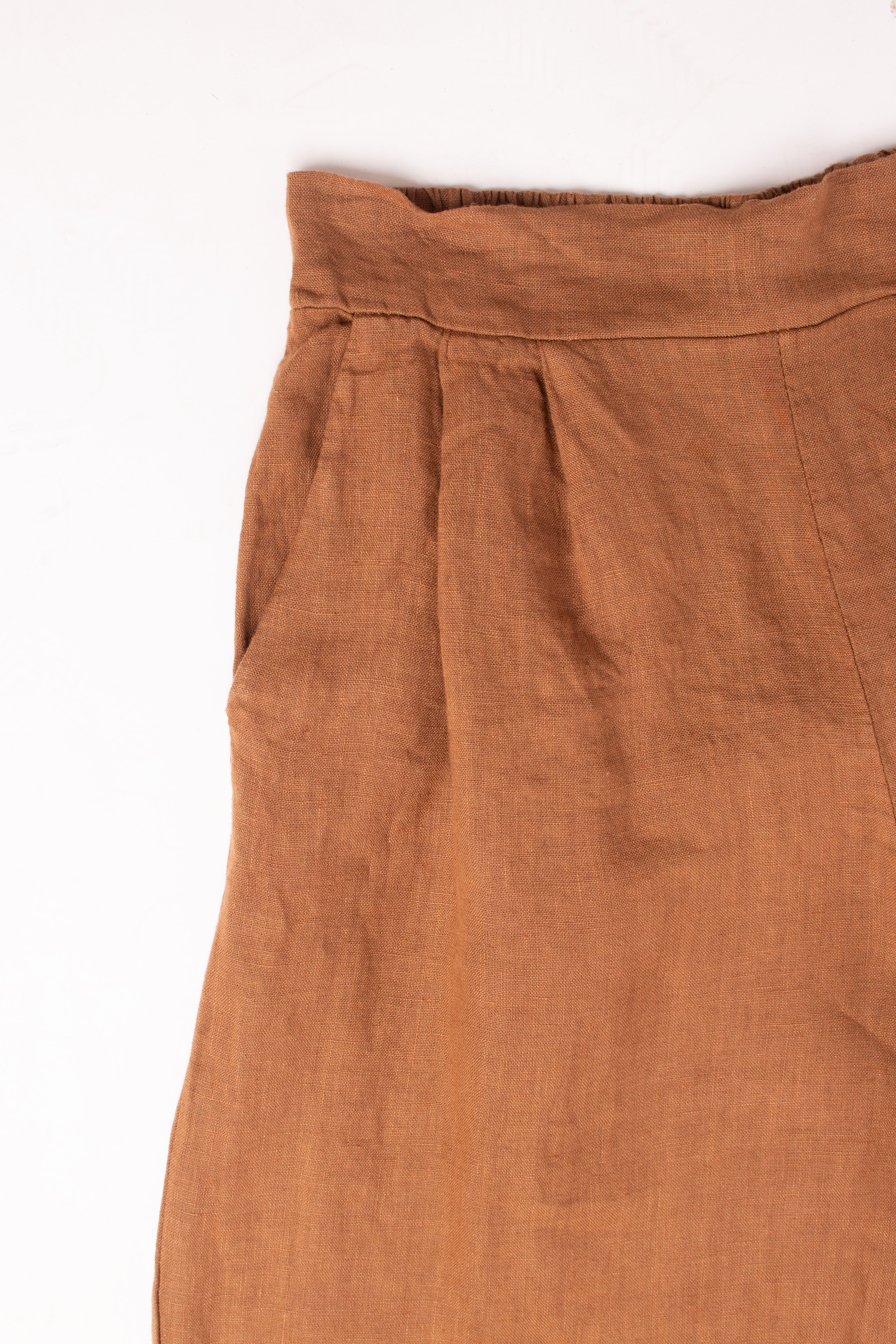 EP LUXURY PANTALON LINO BRUNELLA MARRON