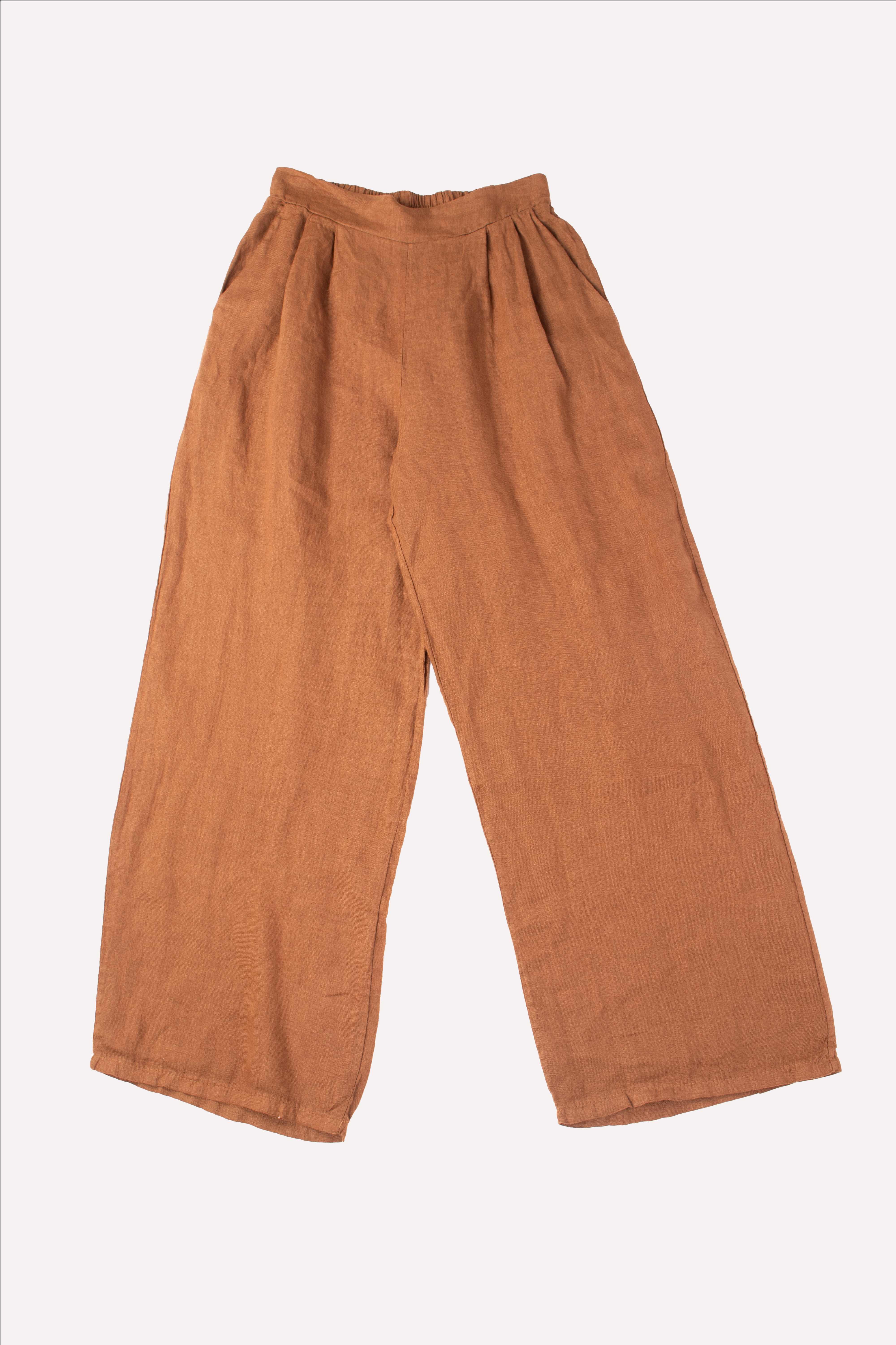 EP LUXURY PANTALON LINO BRUNELLA MARRON