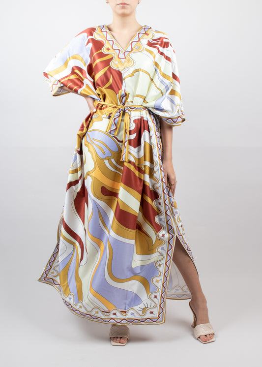 EP Luxury vestido estampado dorado